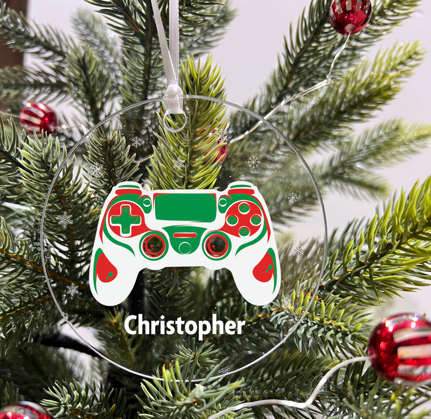 Gamer Controller Ornament with Personalized Engraved Name