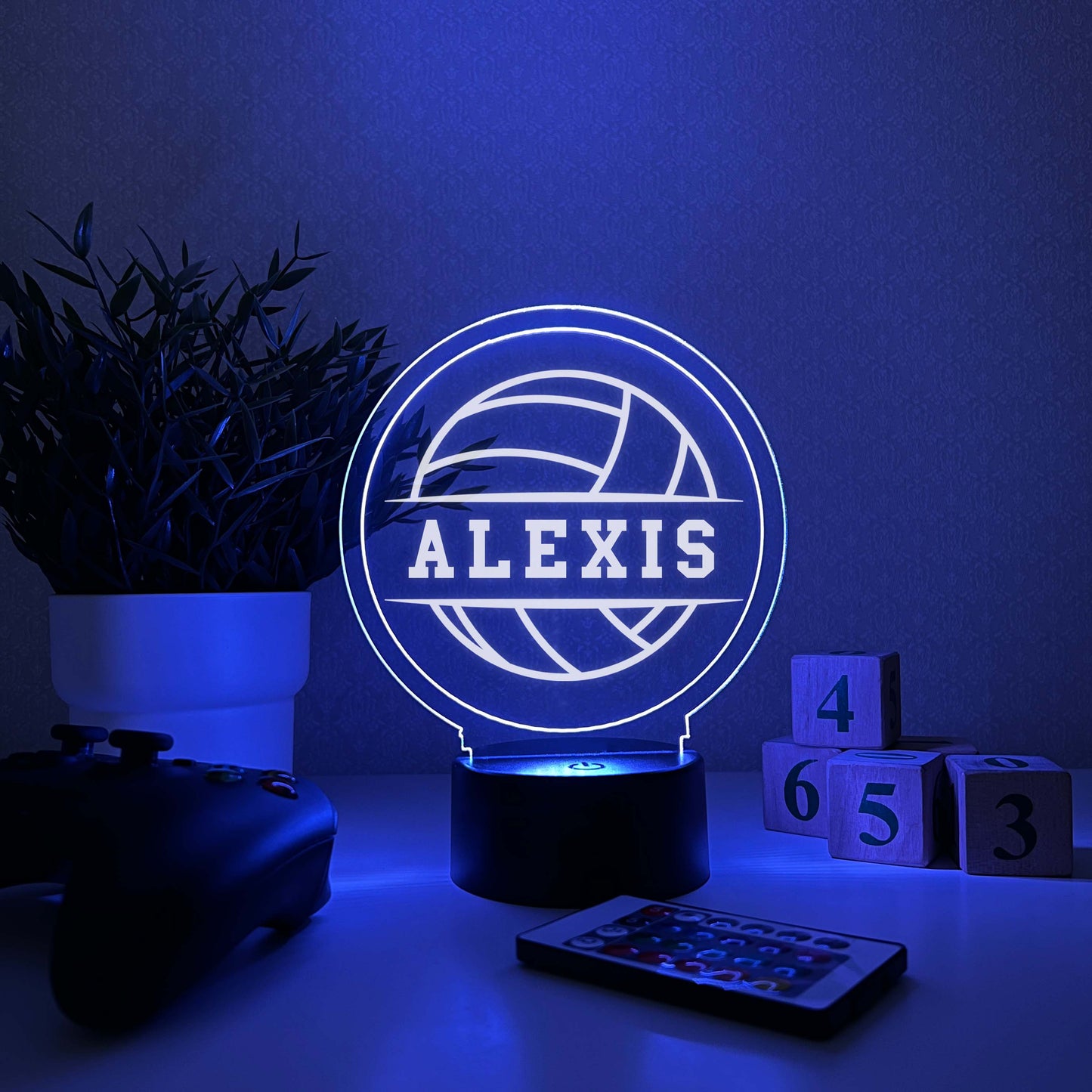 Volleyball 3D Night Light, 16 Colors, Gift for Volleyball Player, Desk Lamp, Sports Bedroom, Volleyball Gift, Senior Year Volleyball Gift