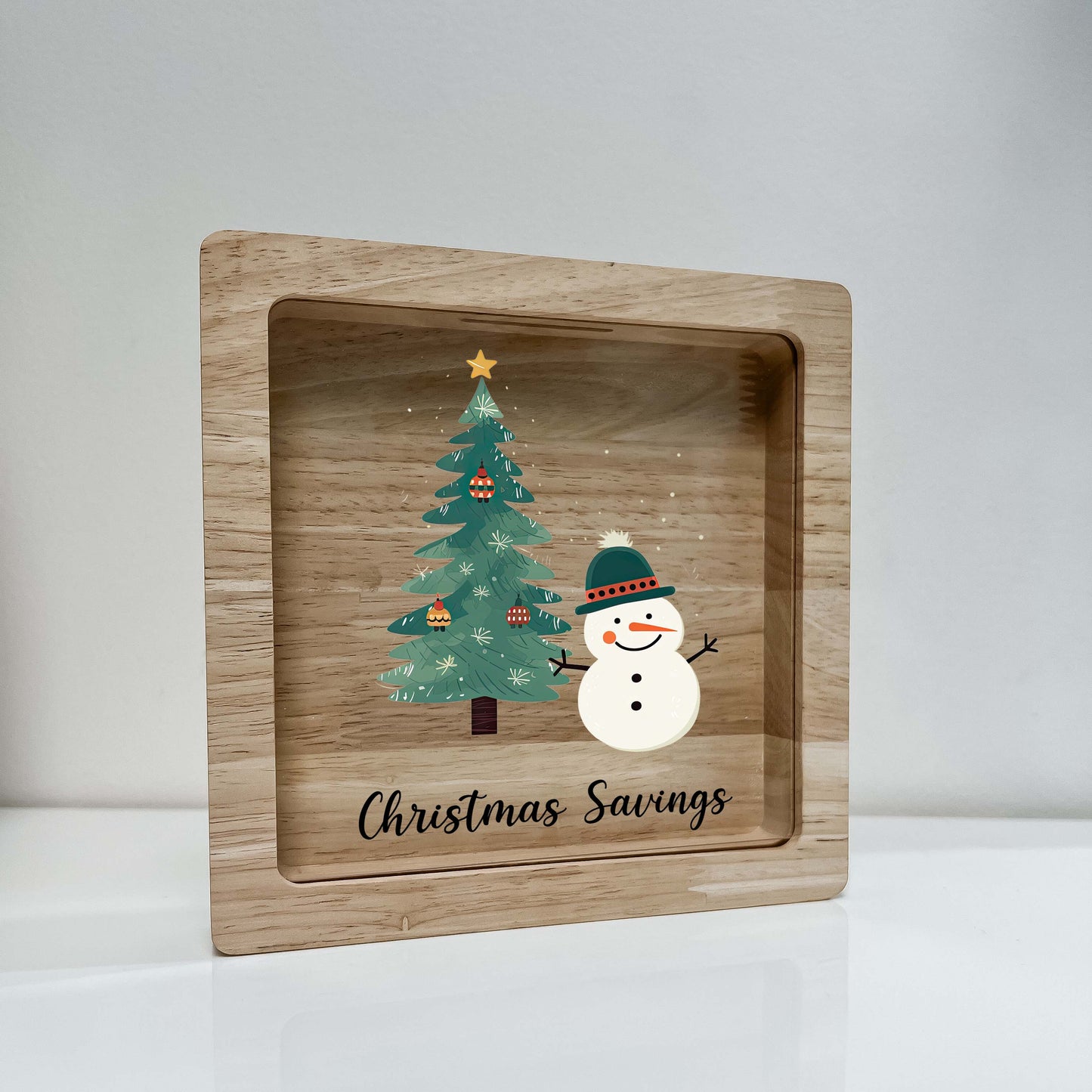 Christmas Bank, Christmas Tree and Snowman, Festive, Family Holiday, Holiday Gifts, Saving Money, Piggy Bank