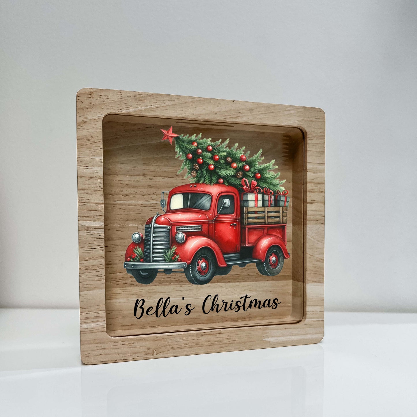 Christmas Bank, Truck with Tree, Christmas Tree, Festive, Family Holiday, Holiday Gifts, Saving Money, Piggy Bank