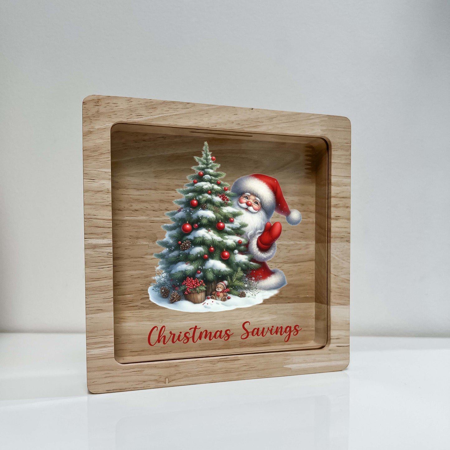 Christmas Bank, Santa Claus and the Christmas Tree, Festive, Family Holiday, Holiday Gifts, Saving Money, Piggy Bank