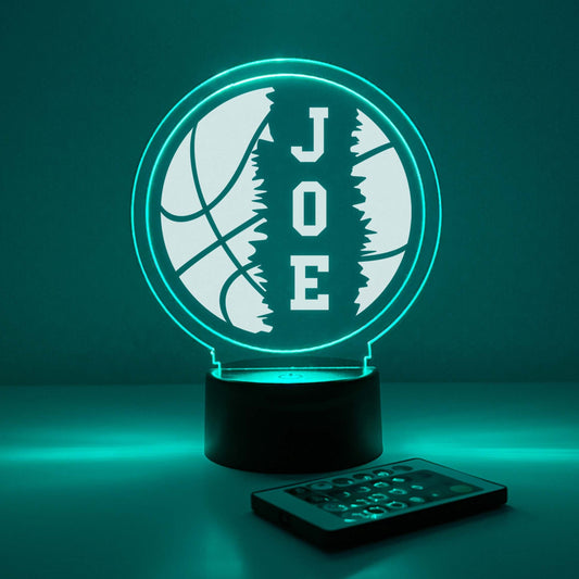Basketball 3D Night Light, 16 Colors, Gift for Basketball Player, Personalized Gift, Desk Lamp, Sports Bedroom, Basketball Gift, Senior Year Gift, Room Decor, Stipe