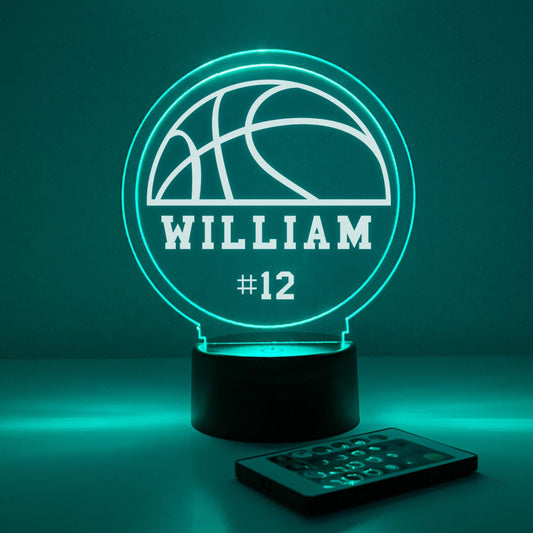 Basketball 3D Night Light, 16 Colors, Gift for Basketball Player, Personalized Gift, Desk Lamp, Sports Bedroom, Basketball Gift