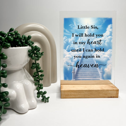 Custom Personalized LED Wood Stand Room Picture Frame Table Lamp, In Loving Memory, Condolence Remembrance Loss Sympathy Memorial Gift