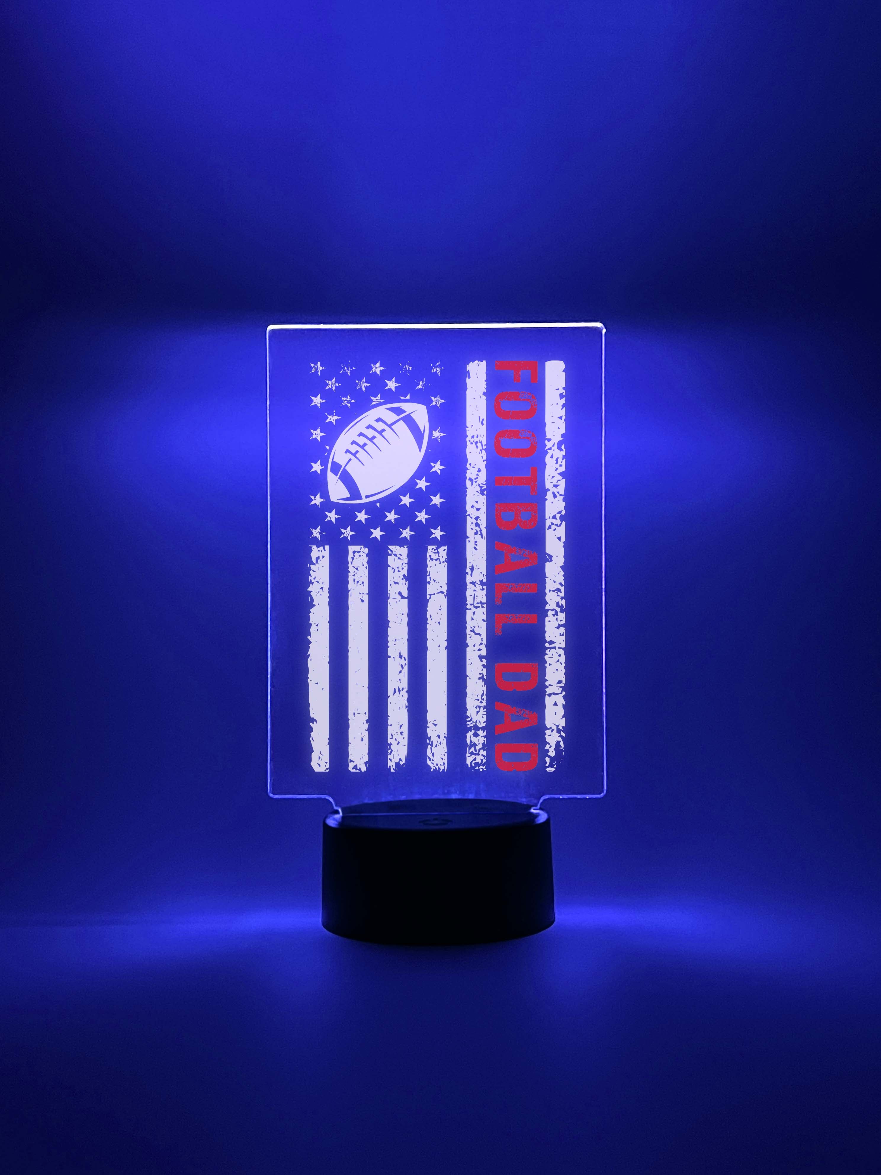 Happydad Led American Football Dad LED Light, 16 Colors, Personalized Daddy Father ...