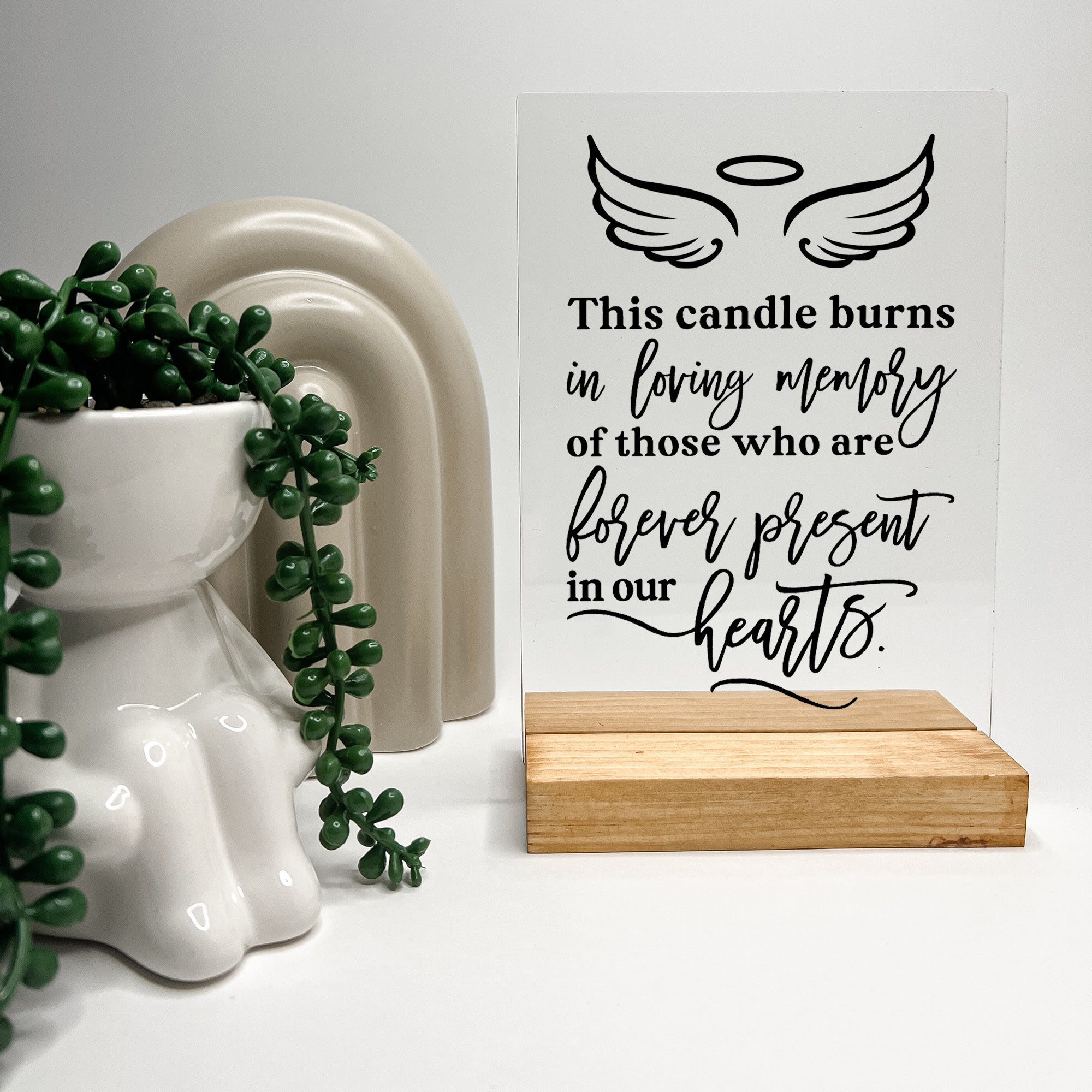 In Memory Rip Picture Board In memory Wood Stand Plaque In Loving Memory RIP Forever Present in Ou ...