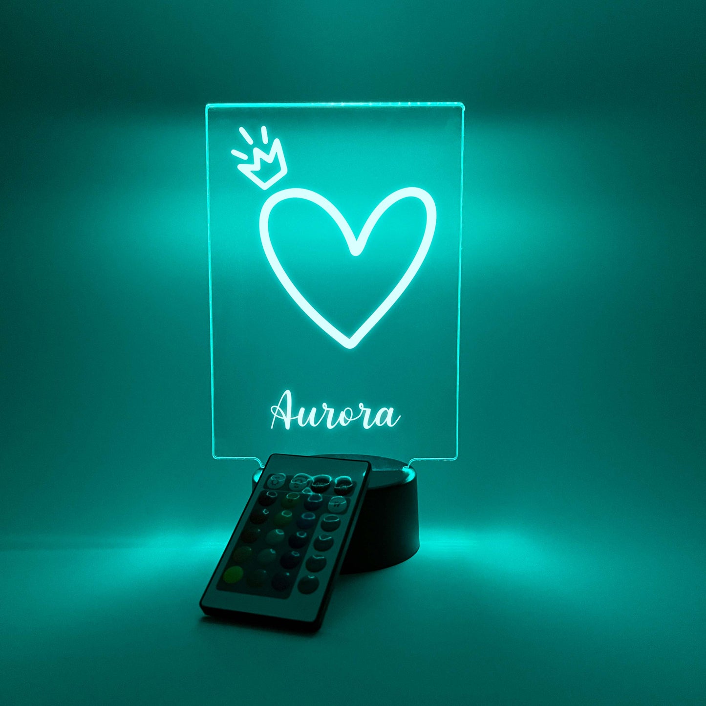Custom Heart with Crown Design Night Light Up Table LED Lamp