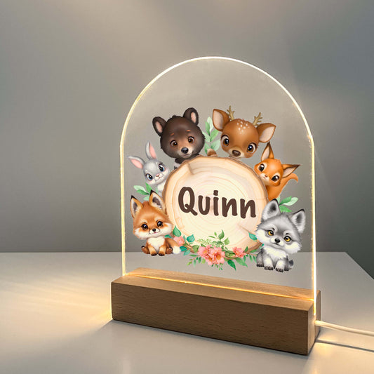 Personalized Custom Animals & Friends Night LED Lamp For Kids Room, Baby Gift, Girls Boys Night Light, Bedroom Decor, Night Light Gift