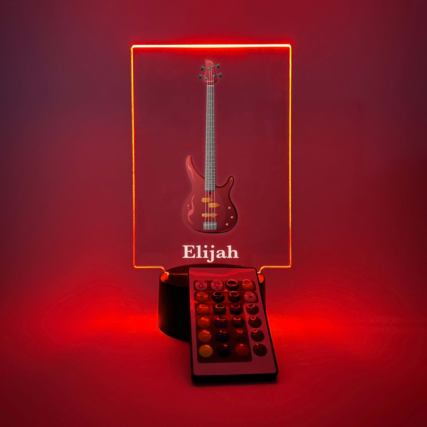 Custom Base Guitar LED Night Light Desk Table Lamp Gift for Musicians, 16 Colors, Personalized Base Guitar Lamp, Gift for Guitarist, Personalized Free