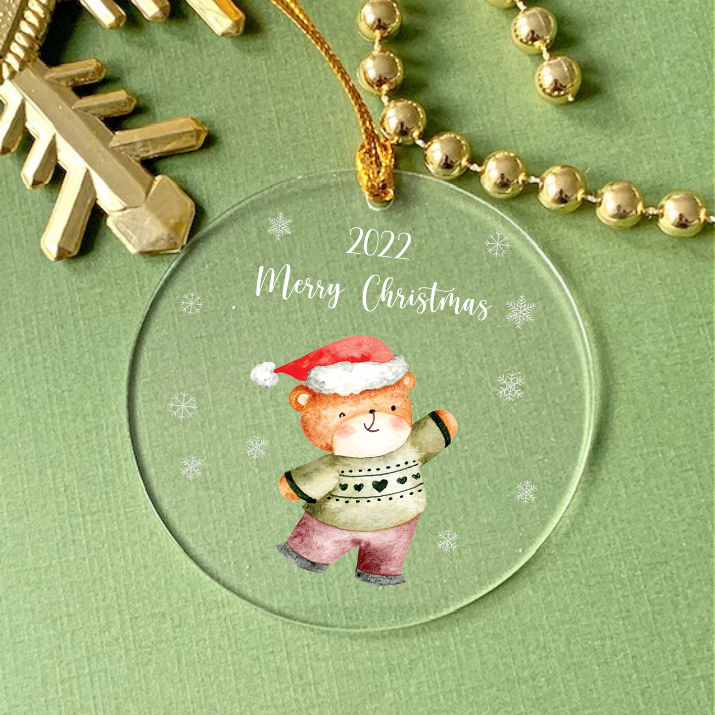 First Christmas Animal Ornament with Personalized Engraved Name