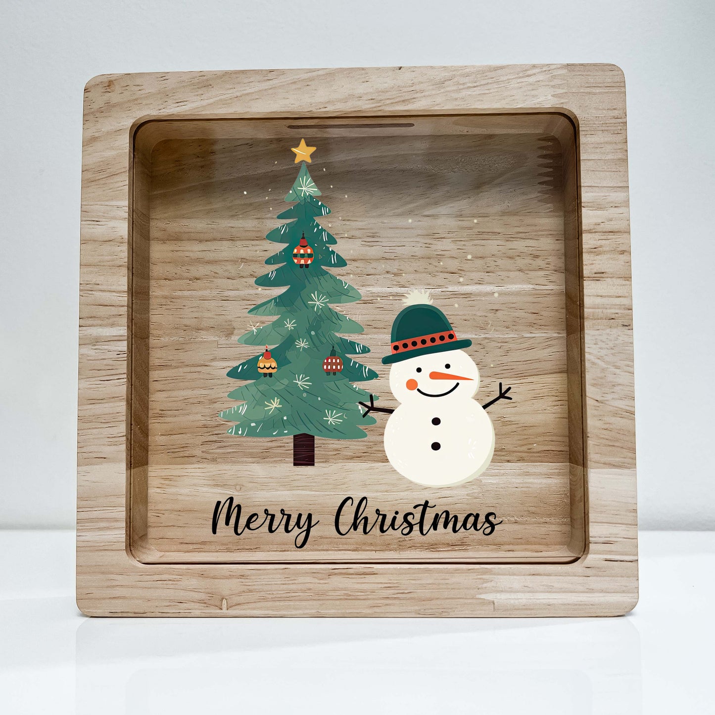 Christmas Bank, Christmas Tree and Snowman, Festive, Family Holiday, Holiday Gifts, Saving Money, Piggy Bank