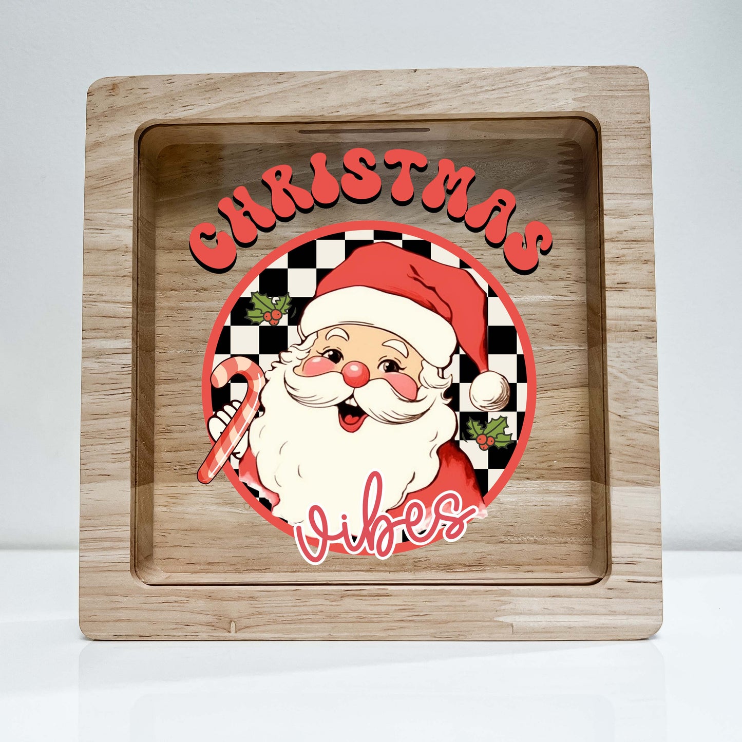 Christmas Bank, Santa Claus and Candy Cane, Festive, Family Holiday, Holiday Gifts, Saving Money, Piggy Bank