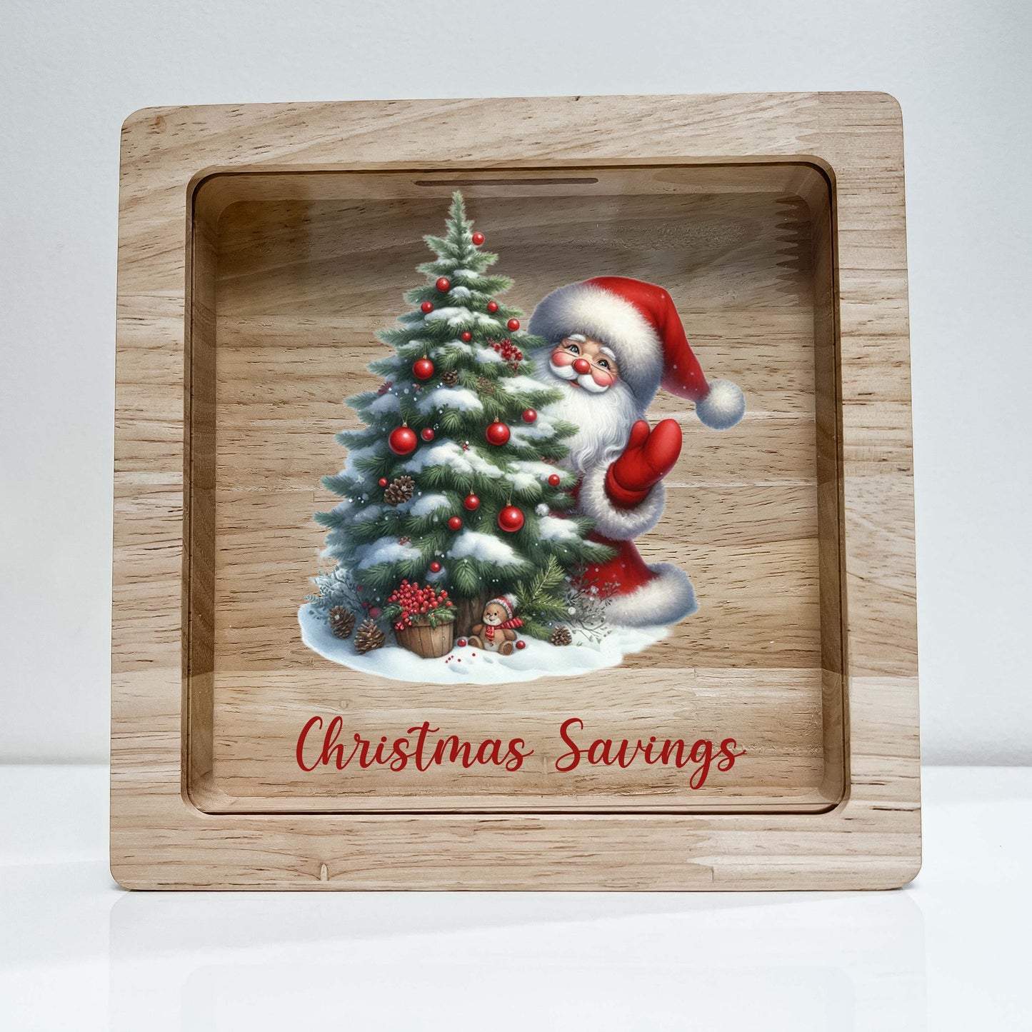 Christmas Bank, Santa Claus and the Christmas Tree, Festive, Family Holiday, Holiday Gifts, Saving Money, Piggy Bank