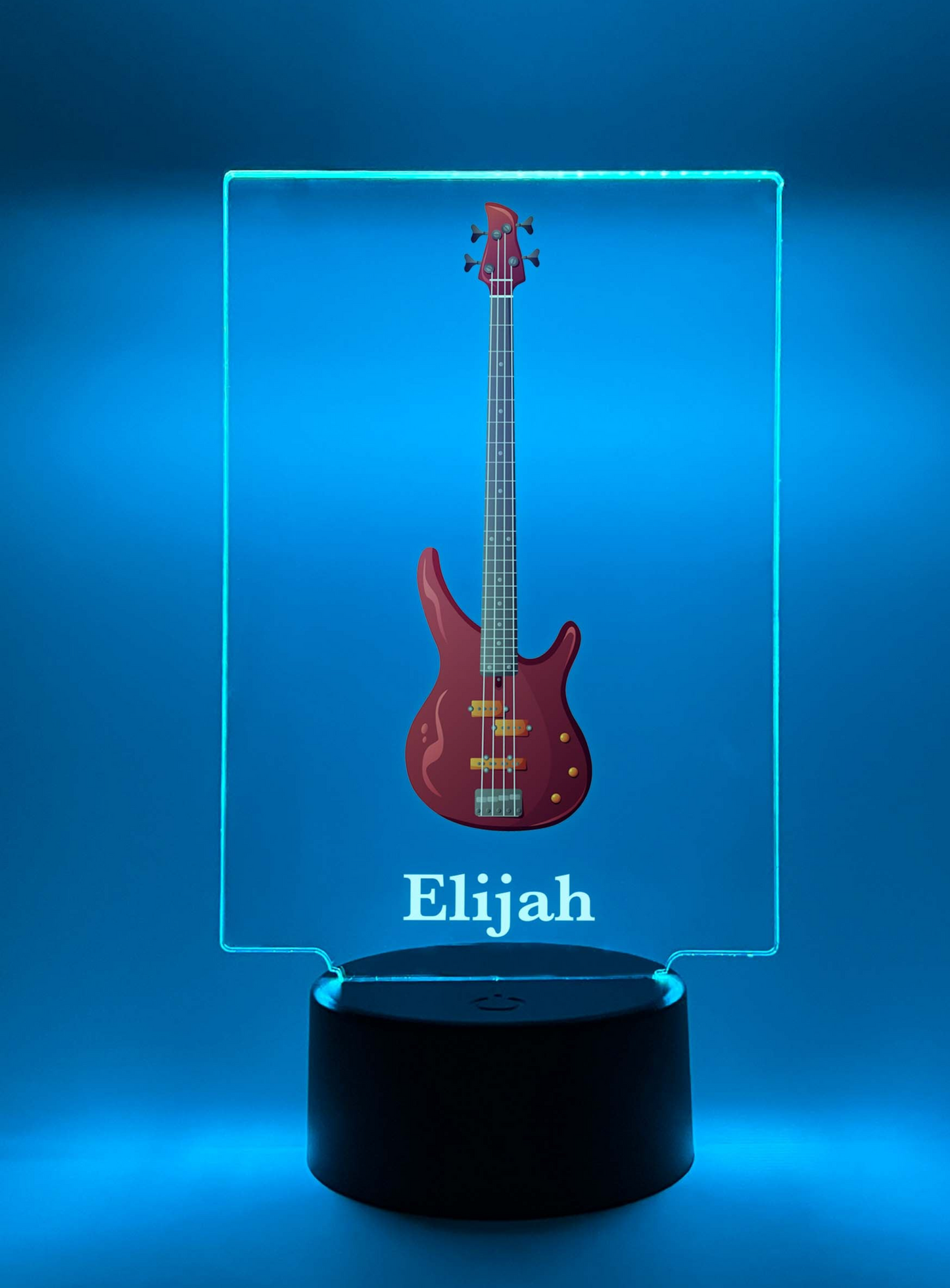 Custom Base Guitar LED Night Light Desk Table Lamp Gift for Musicians, 16 Colors, Personalized Base Guitar Lamp, Gift for Guitarist, Personalized Free