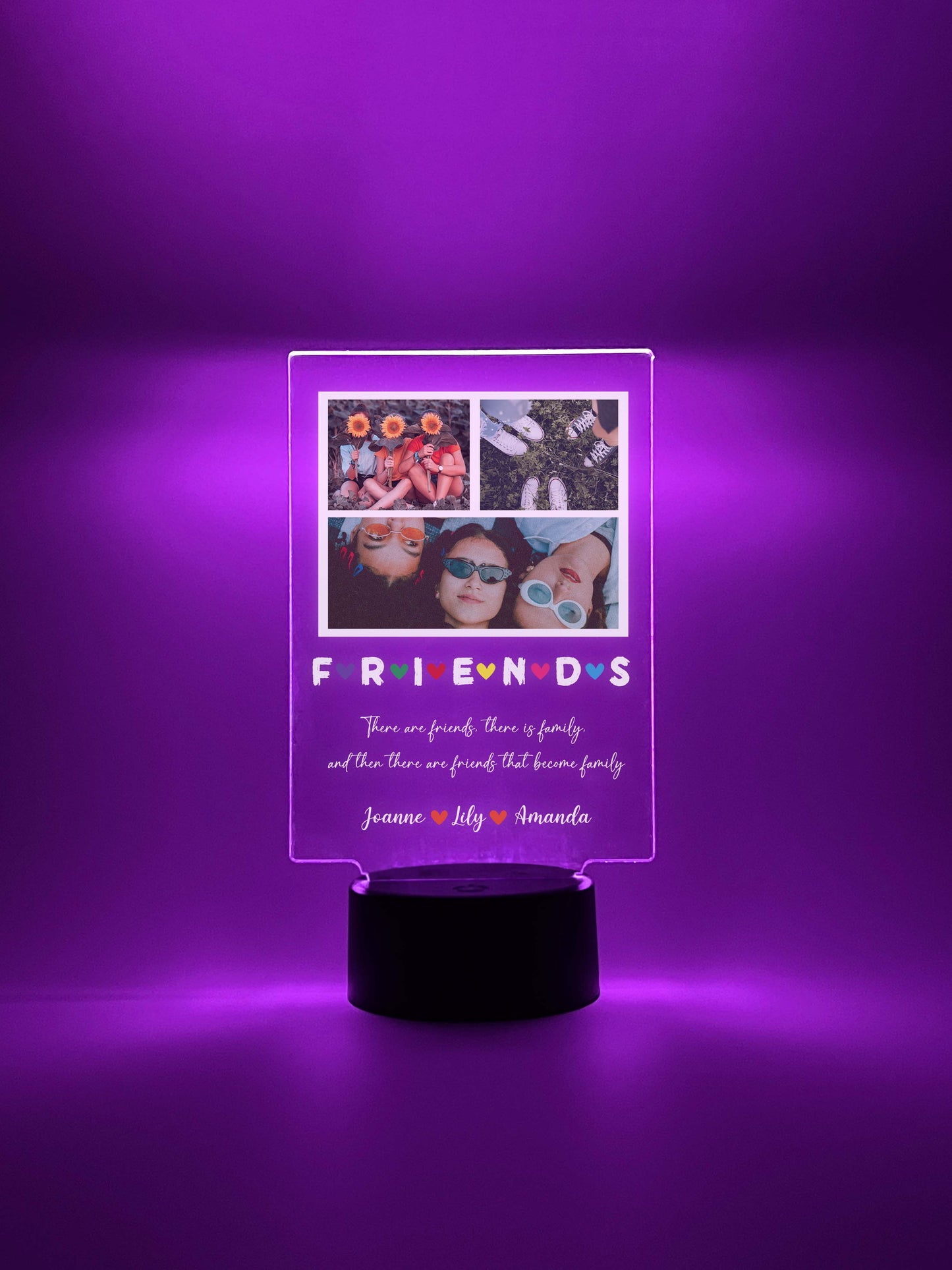 Custom Photo Picture Personalized LED Night Light, 16 colors,  Best Friends,  Besties Photo Gifts, Photo Gifts, Family,  Birthday Gift for Friend