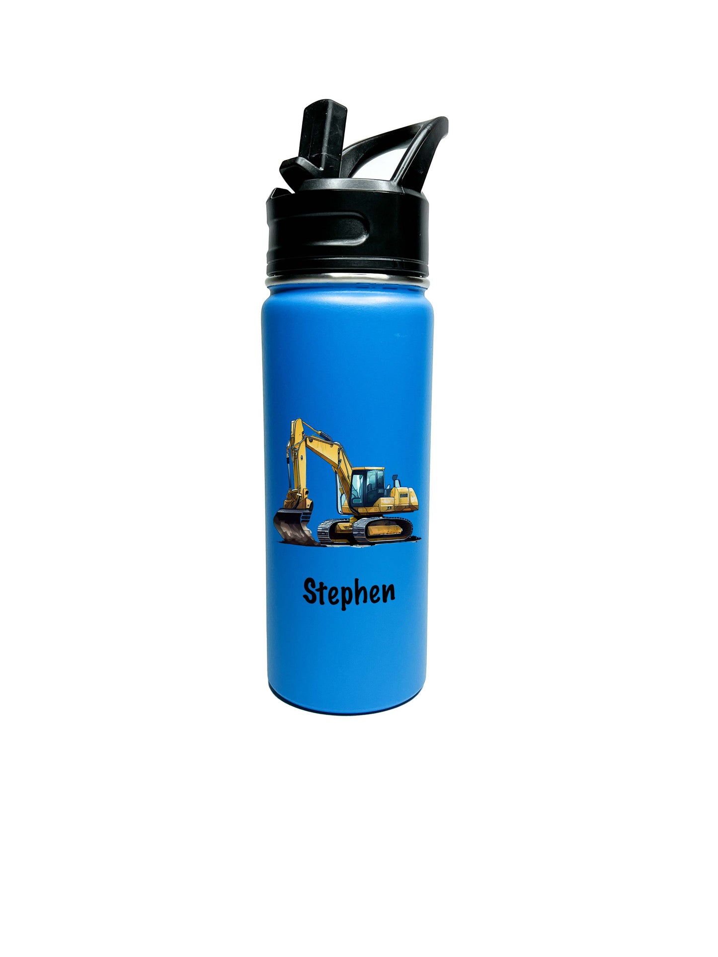 Excavator Construction Truck Sports Water Bottle 18/32 oz Stainless Steel Insulated Flasks Personalized Custom Water Bottle Keeps Cold 24Hrs