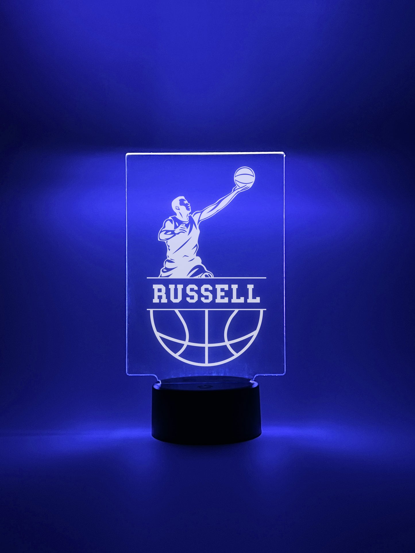 Basketball Player Personalized LED Night Light Lamp - Custom Gift for Fans, Sports Bedroom, Game Room Decor, Party Enhancer, Remote Included)