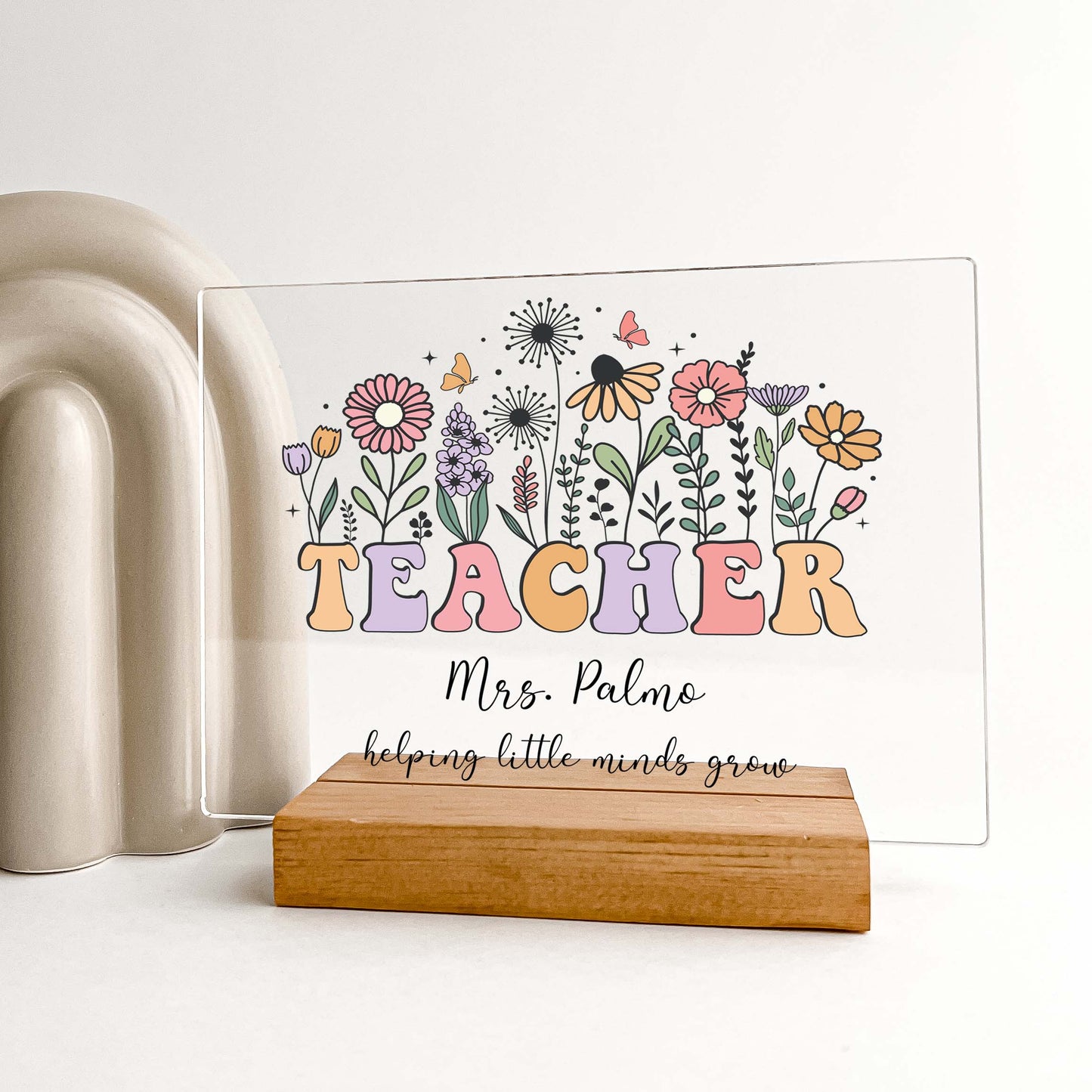 Perfect Teacher Appreciation Gift Desk Stance, Personalized Teacher Desk Name Plate Stand, Gift for Teacher, End Of The Year Teacher Thank You Gift