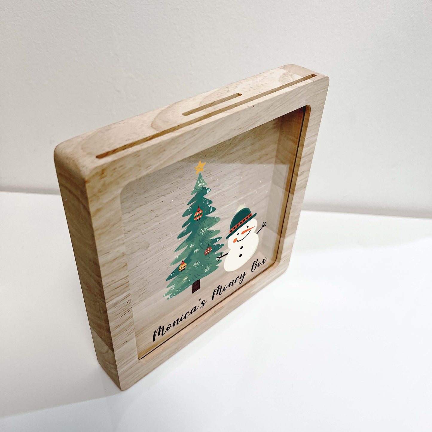 Christmas Bank, Christmas Tree and Snowman, Festive, Family Holiday, Holiday Gifts, Saving Money, Piggy Bank