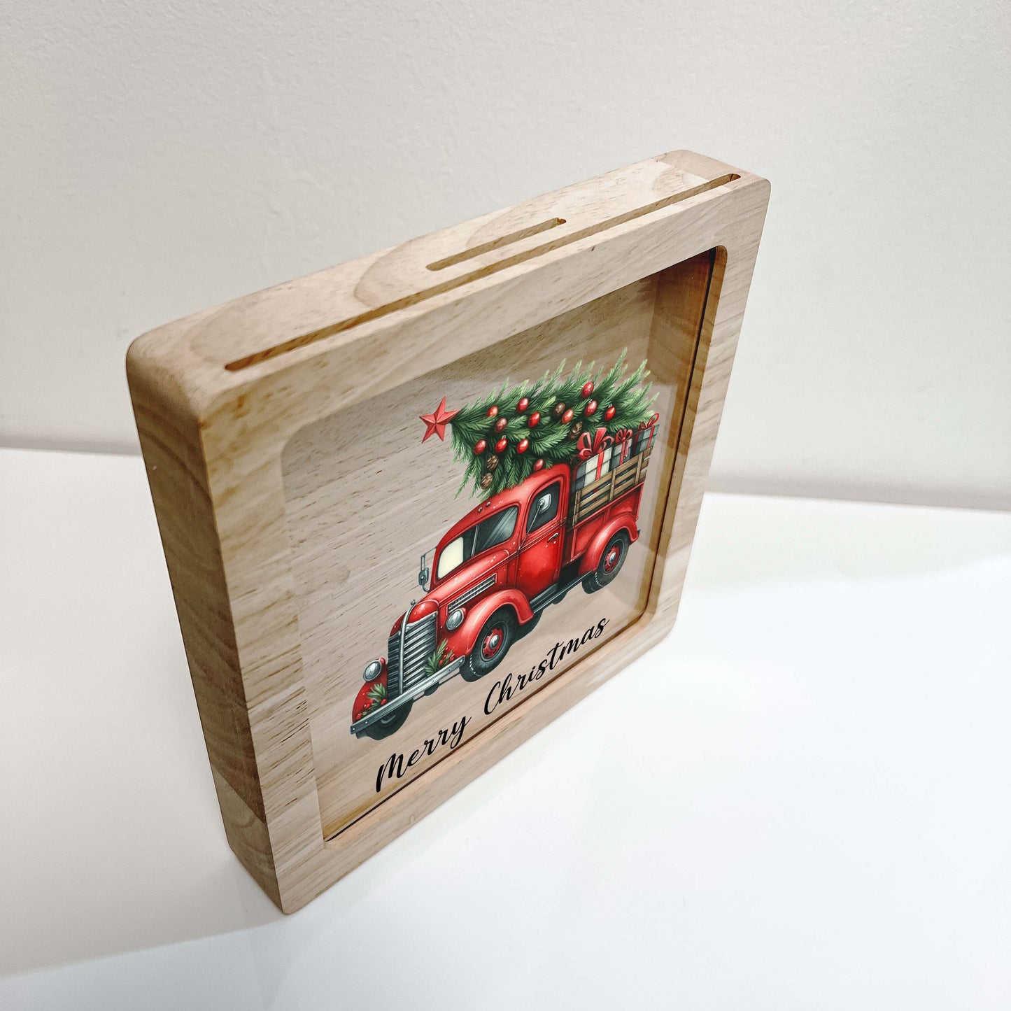 Christmas Bank, Truck with Tree, Christmas Tree, Festive, Family Holiday, Holiday Gifts, Saving Money, Piggy Bank