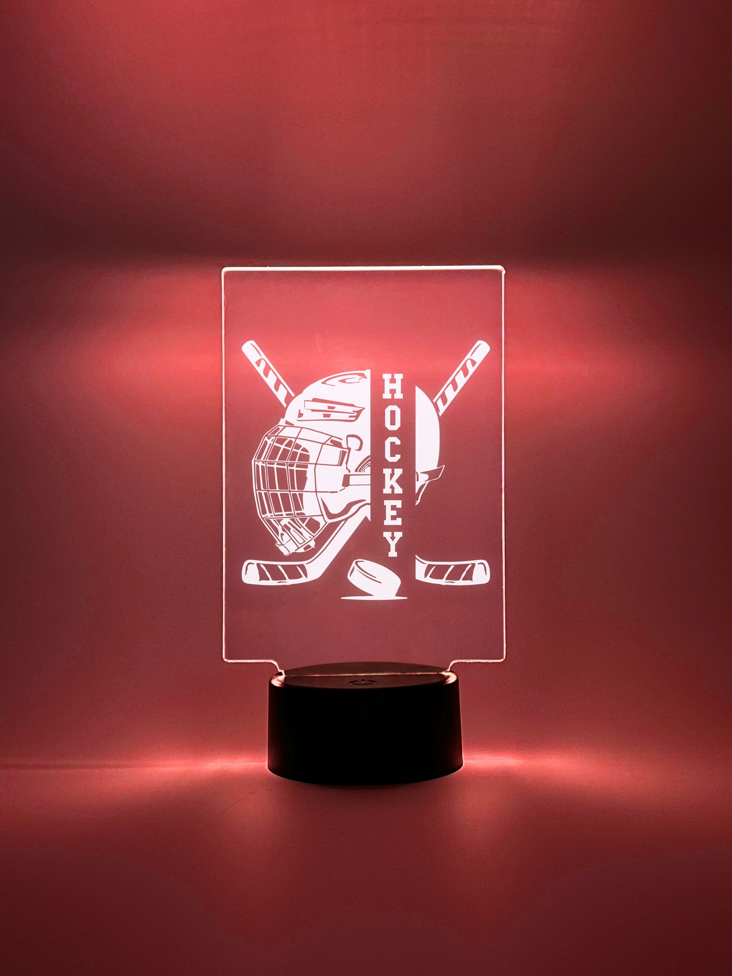 Hockey Player Personalized LED Night Light Lamp - Custom Gift for Fans, Sports Bedroom, Game Room Decor, Party Enhancer, Remote Included)