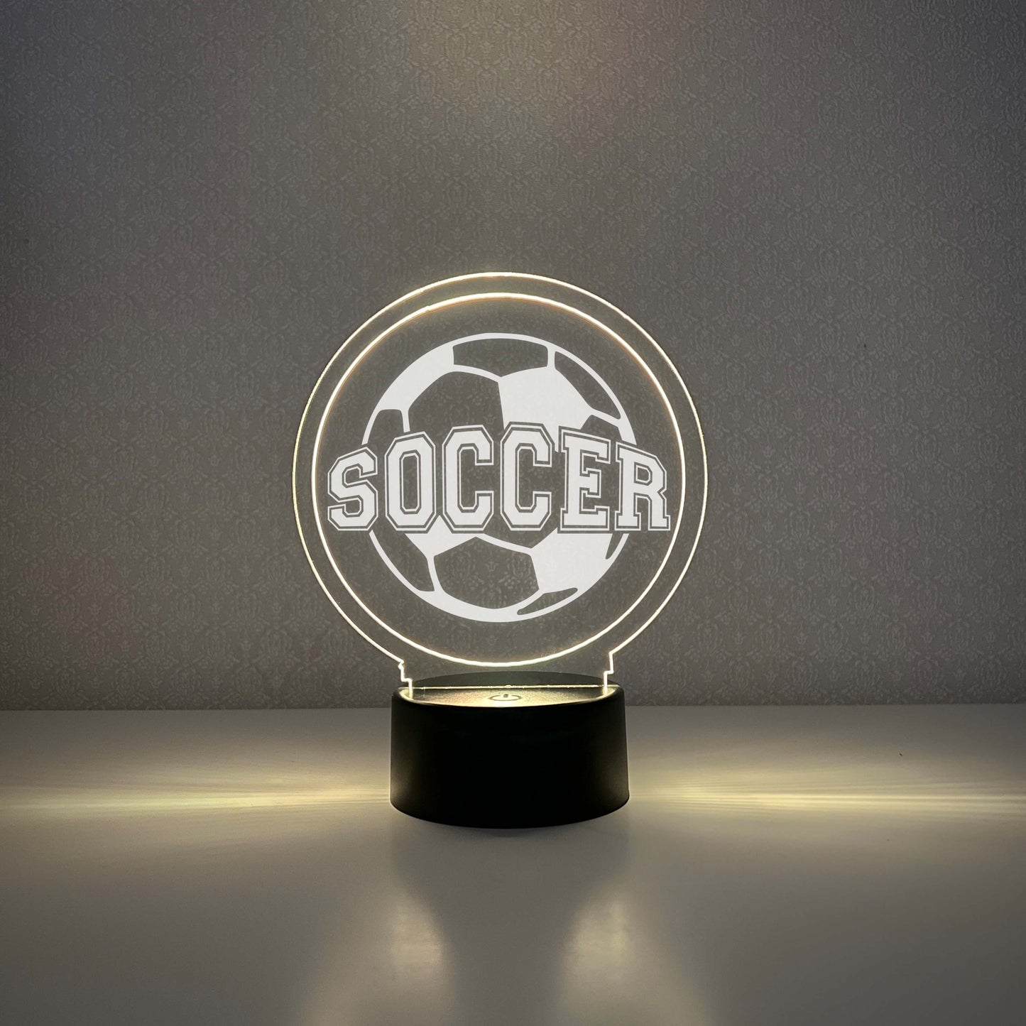 Soccer 3D Night Light, 16 Colors, Gift for Soccer Player, Desk Lamp, Sports Bedroom, Soccer LED Light