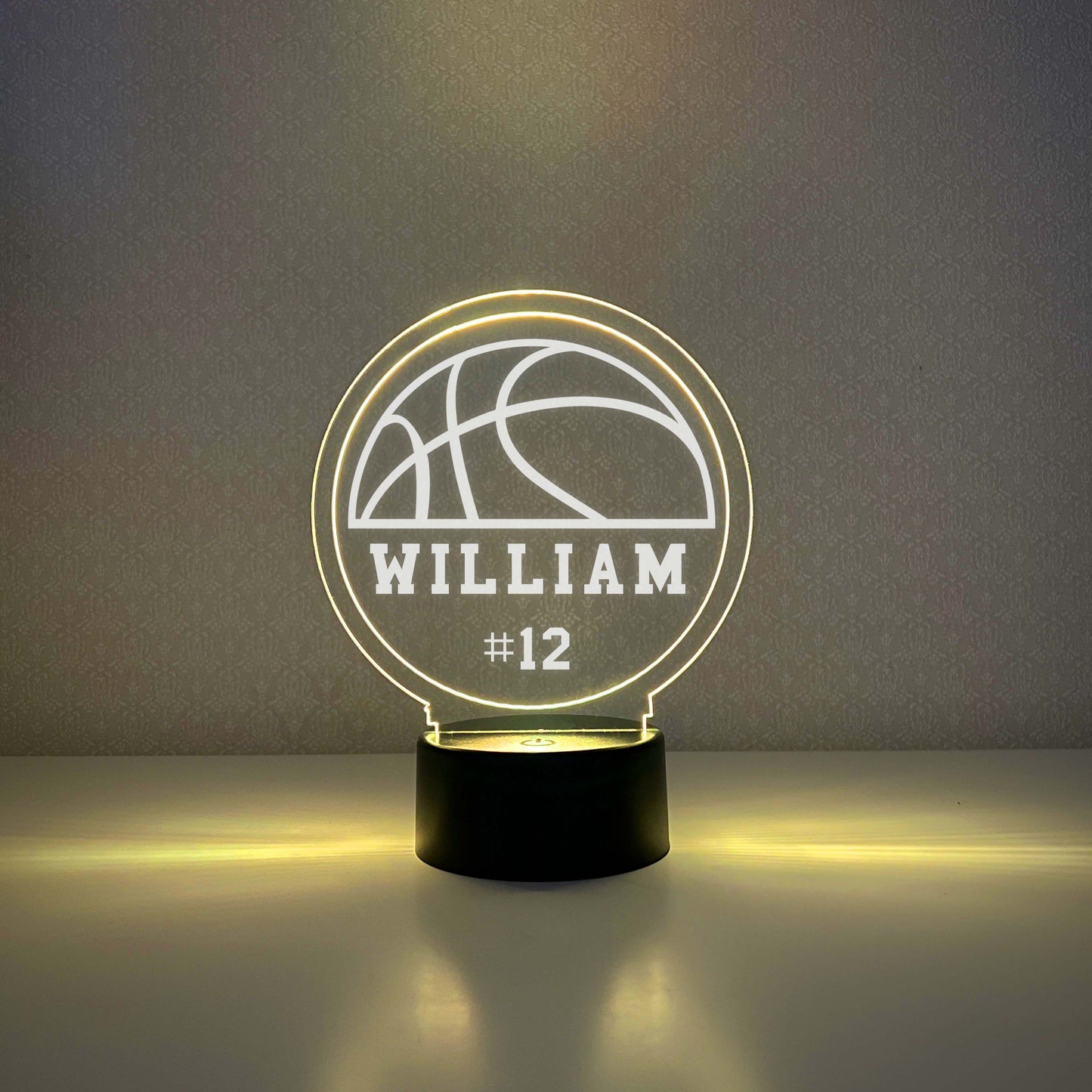 Basketball 3D Night Light, 16 Colors, Gift for Basketball Player, Personalized Gift, Desk Lamp, Sports Bedroom, Basketball Gift