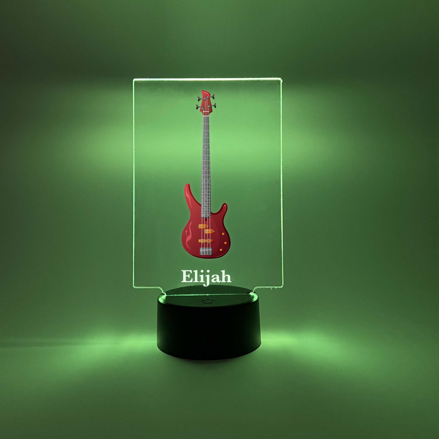 Custom Base Guitar LED Night Light Desk Table Lamp Gift for Musicians, 16 Colors, Personalized Base Guitar Lamp, Gift for Guitarist, Personalized Free