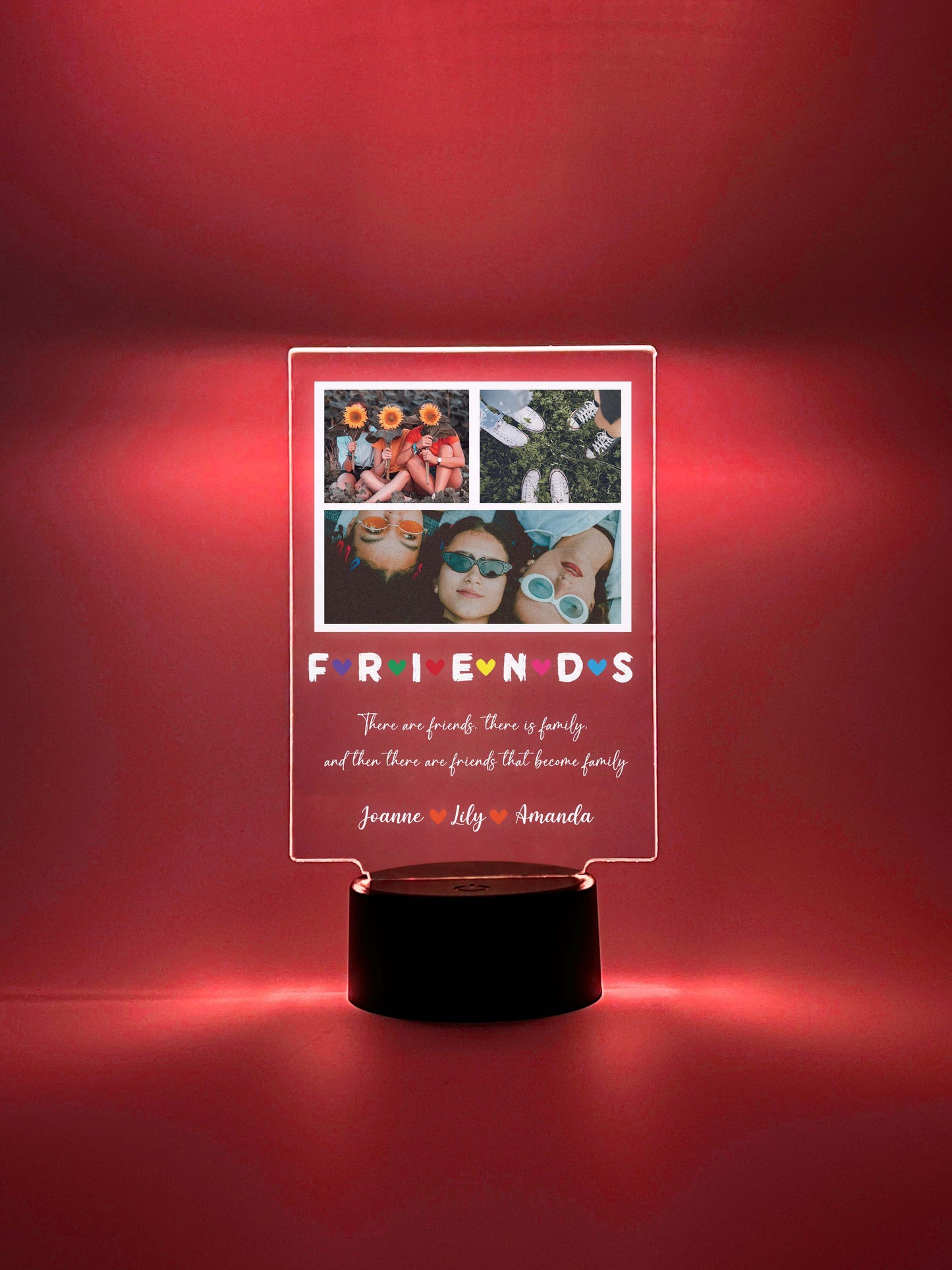 Custom Photo Picture Personalized LED Night Light, 16 colors,  Best Friends,  Besties Photo Gifts, Photo Gifts, Family,  Birthday Gift for Friend