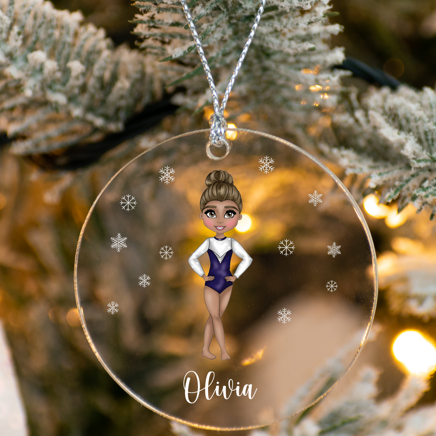 Gymnast Ornament with Personalized Engraved Name