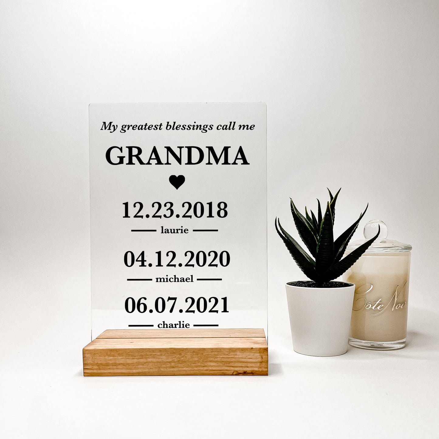 Custom Wood Stand Frame Personalized Gifts for Her, Dates, My Greatest Blessings Call Me Mom, Mommy Best Mother Day Gift With Children's Name & DOB