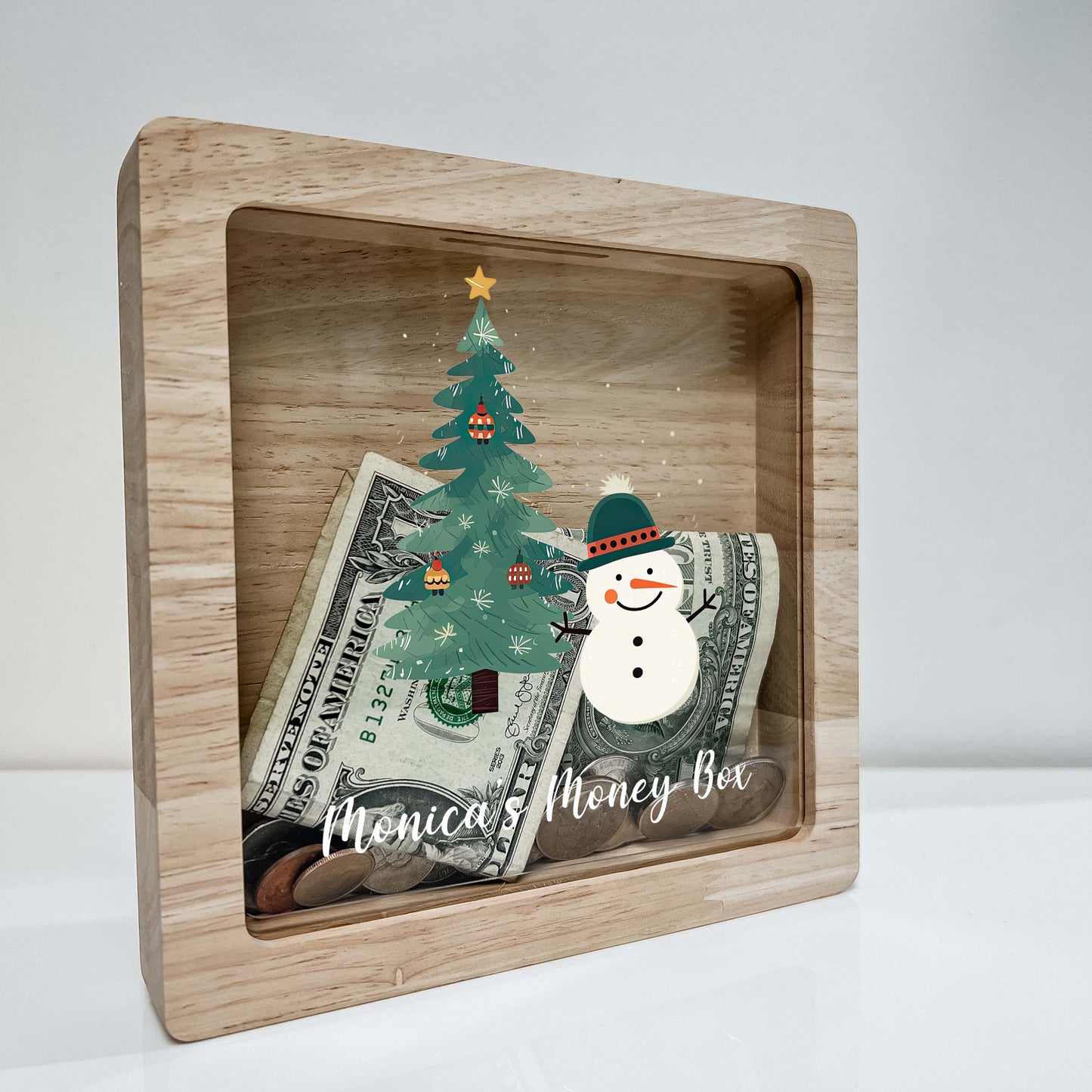 Christmas Bank, Christmas Tree and Snowman, Festive, Family Holiday, Holiday Gifts, Saving Money, Piggy Bank