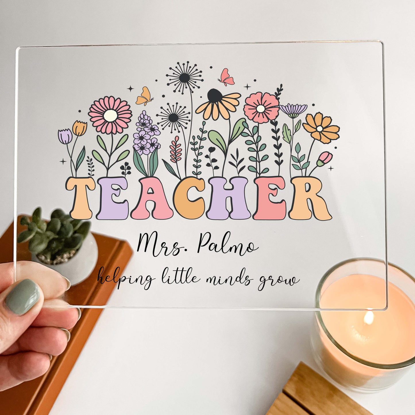 Perfect Teacher Appreciation Gift Desk Stance, Personalized Teacher Desk Name Plate Stand, Gift for Teacher, End Of The Year Teacher Thank You Gift