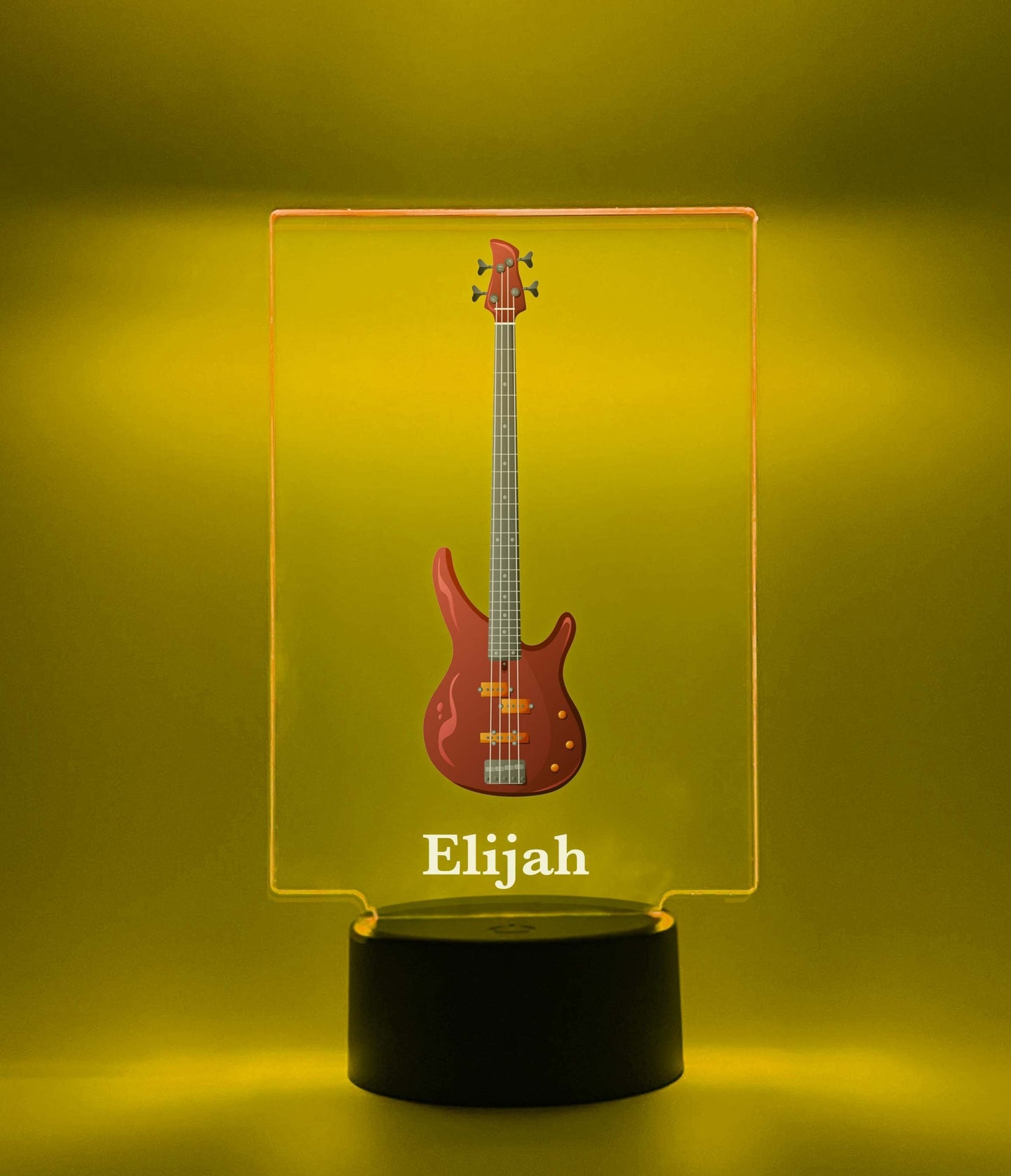 Custom Base Guitar LED Night Light Desk Table Lamp Gift for Musicians, 16 Colors, Personalized Base Guitar Lamp, Gift for Guitarist, Personalized Free