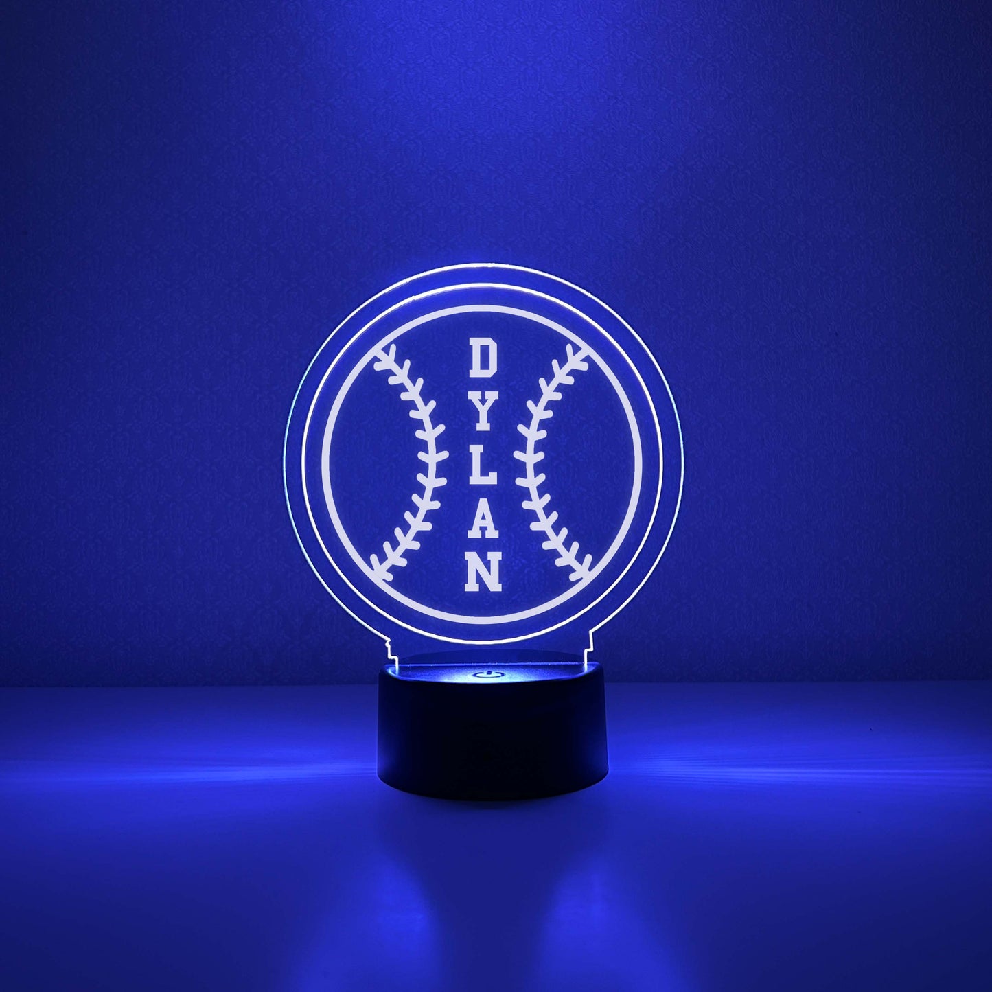 Baseball 3D Night Light, 16 Colors, Gift for Baseball Player, Personalized Gift, Desk Lamp, Sports Bedroom, Baseball LED Light