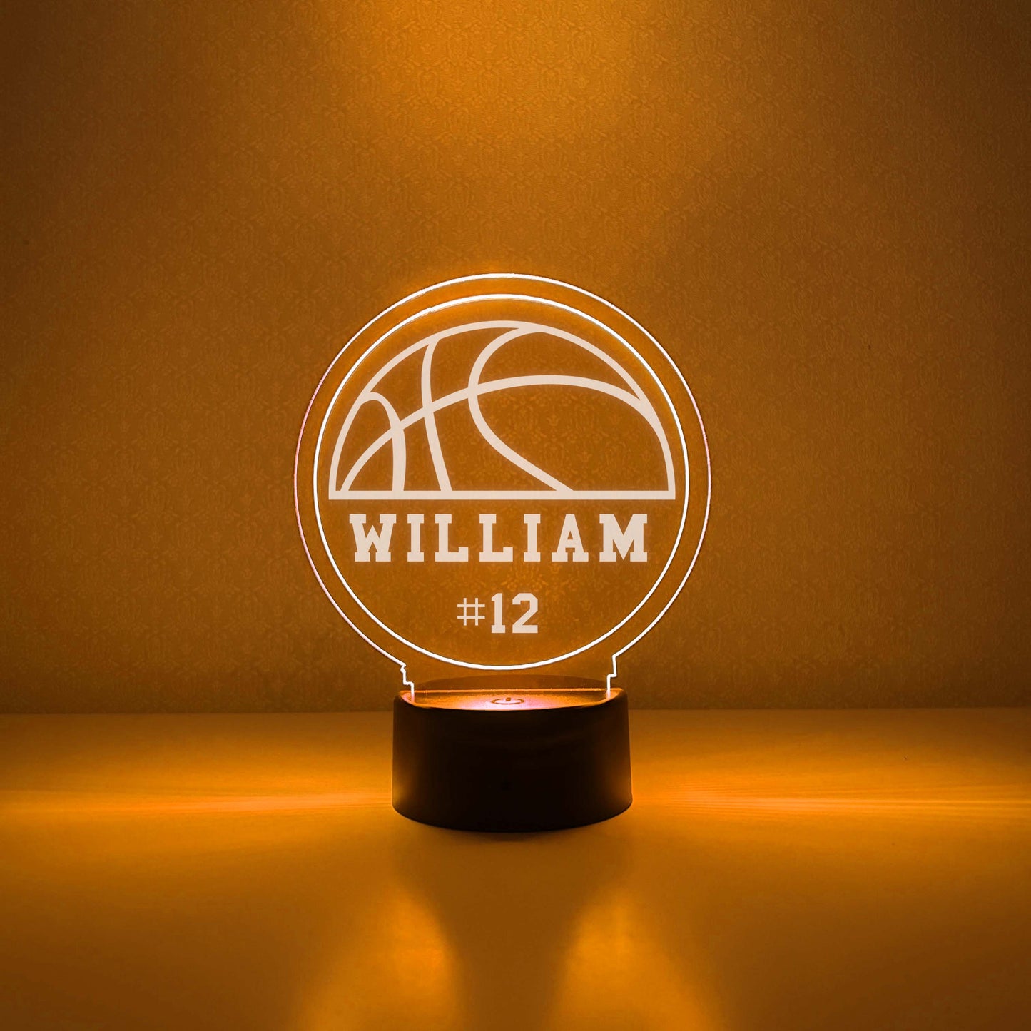 Basketball 3D Night Light, 16 Colors, Gift for Basketball Player, Personalized Gift, Desk Lamp, Sports Bedroom, Basketball Gift