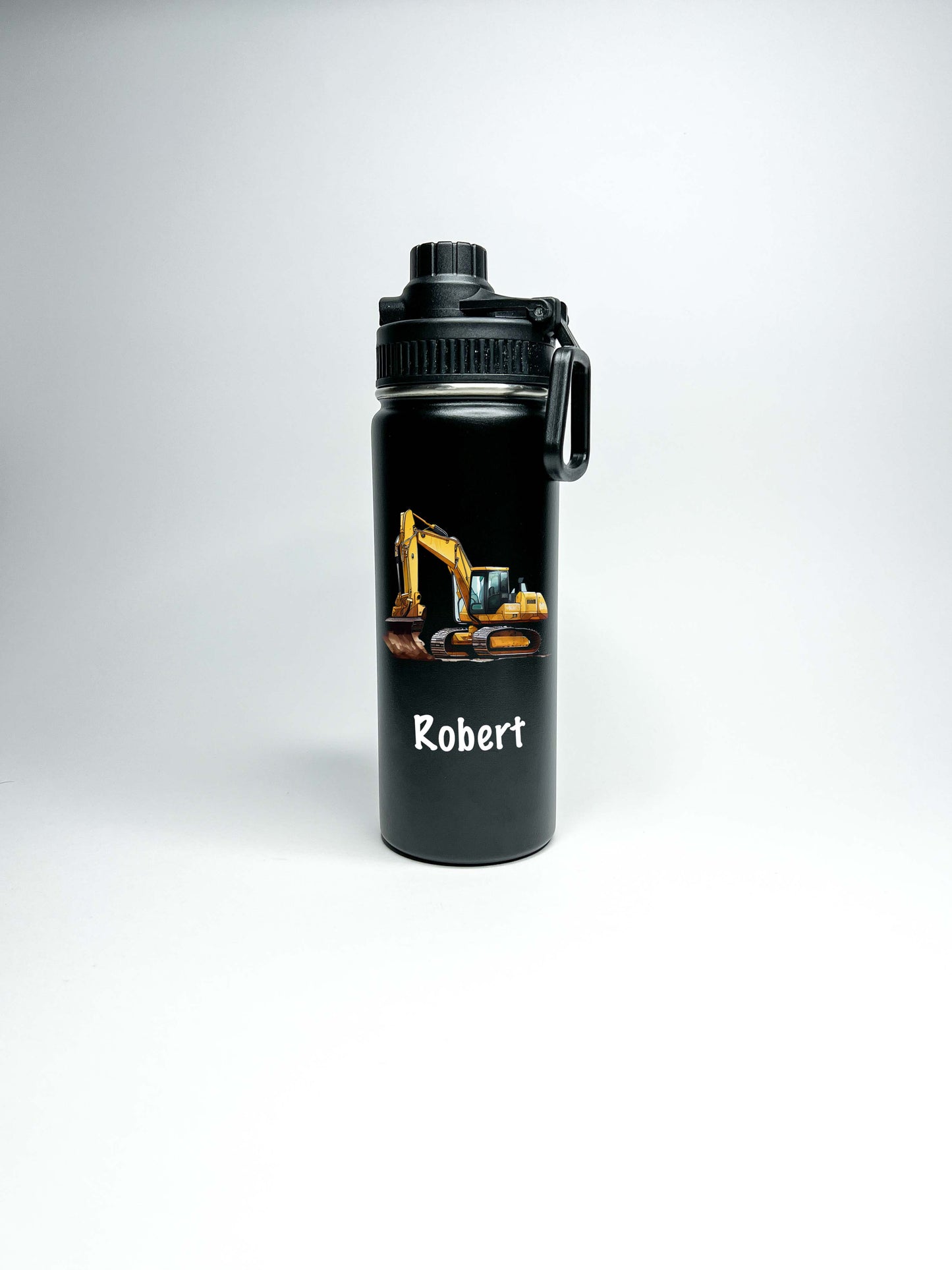 Excavator Construction Truck Sports Water Bottle 18/32 oz Stainless Steel Insulated Flasks Personalized Custom Water Bottle Keeps Cold 24Hrs