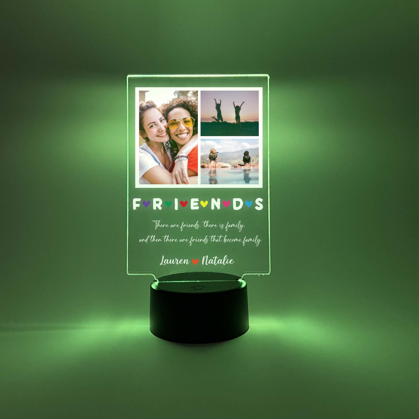 Custom Photo Picture Personalized LED Night Light, 16 colors,  Best Friends,  Besties Photo Gifts, Photo Gifts, Family,  Birthday Gift for Friend