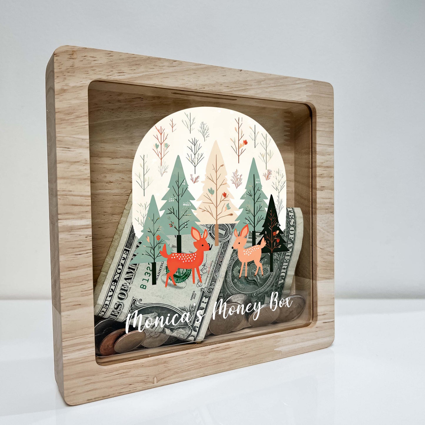 Christmas Bank, Christmas Trees and Deer, Festive, Family Holiday, Holiday Gifts, Saving Money, Piggy Bank