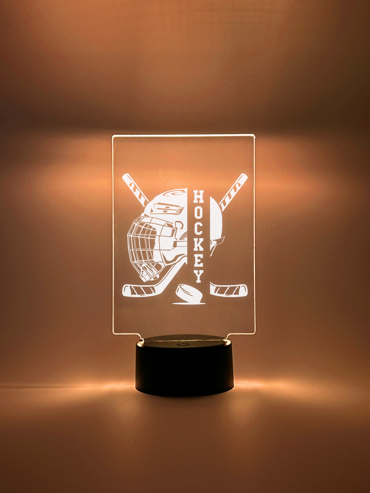 Hockey Player Personalized LED Night Light Lamp - Custom Gift for Fans, Sports Bedroom, Game Room Decor, Party Enhancer, Remote Included)