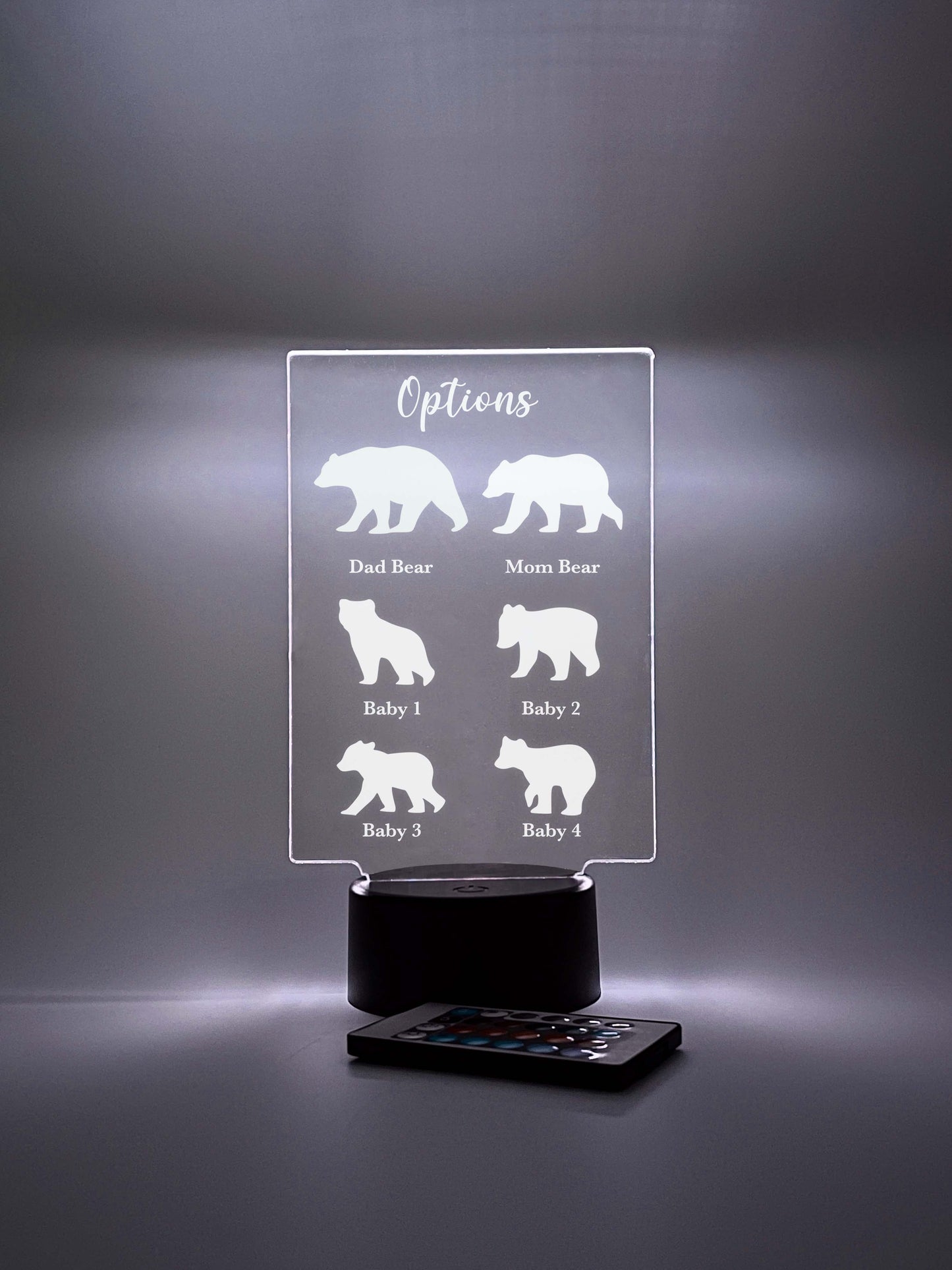 Family Bears LED Night Light Up Table Lamp, 16 Colors, Gift for Parents & Grandparents, Family Keepsake Gift, Family Christmas Gifts