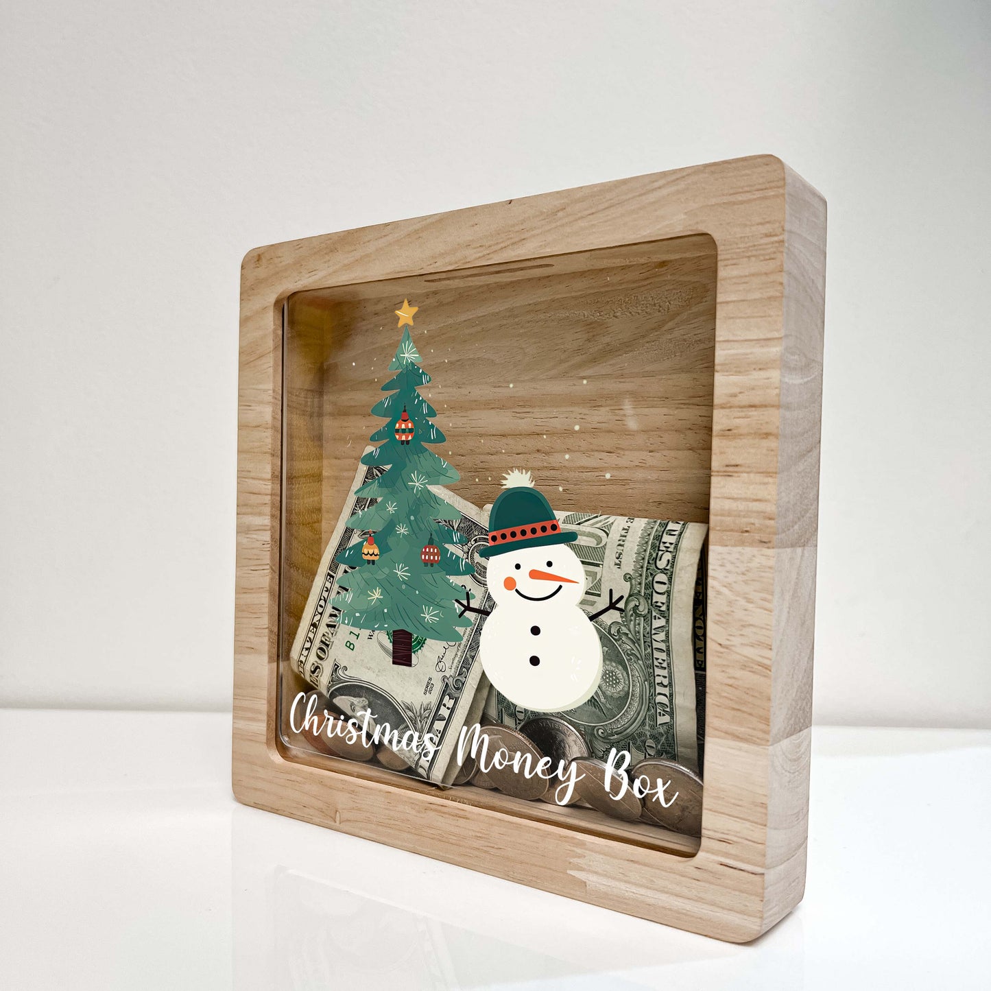 Christmas Bank, Christmas Tree and Snowman, Festive, Family Holiday, Holiday Gifts, Saving Money, Piggy Bank