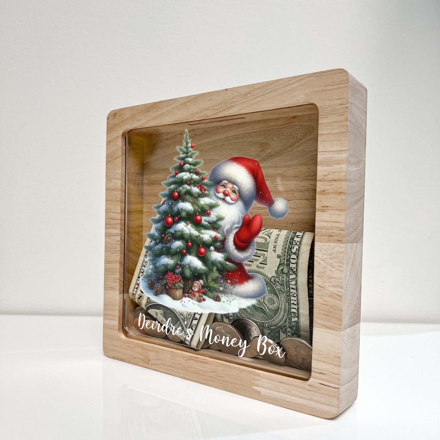 Christmas Bank, Santa Claus and the Christmas Tree, Festive, Family Holiday, Holiday Gifts, Saving Money, Piggy Bank