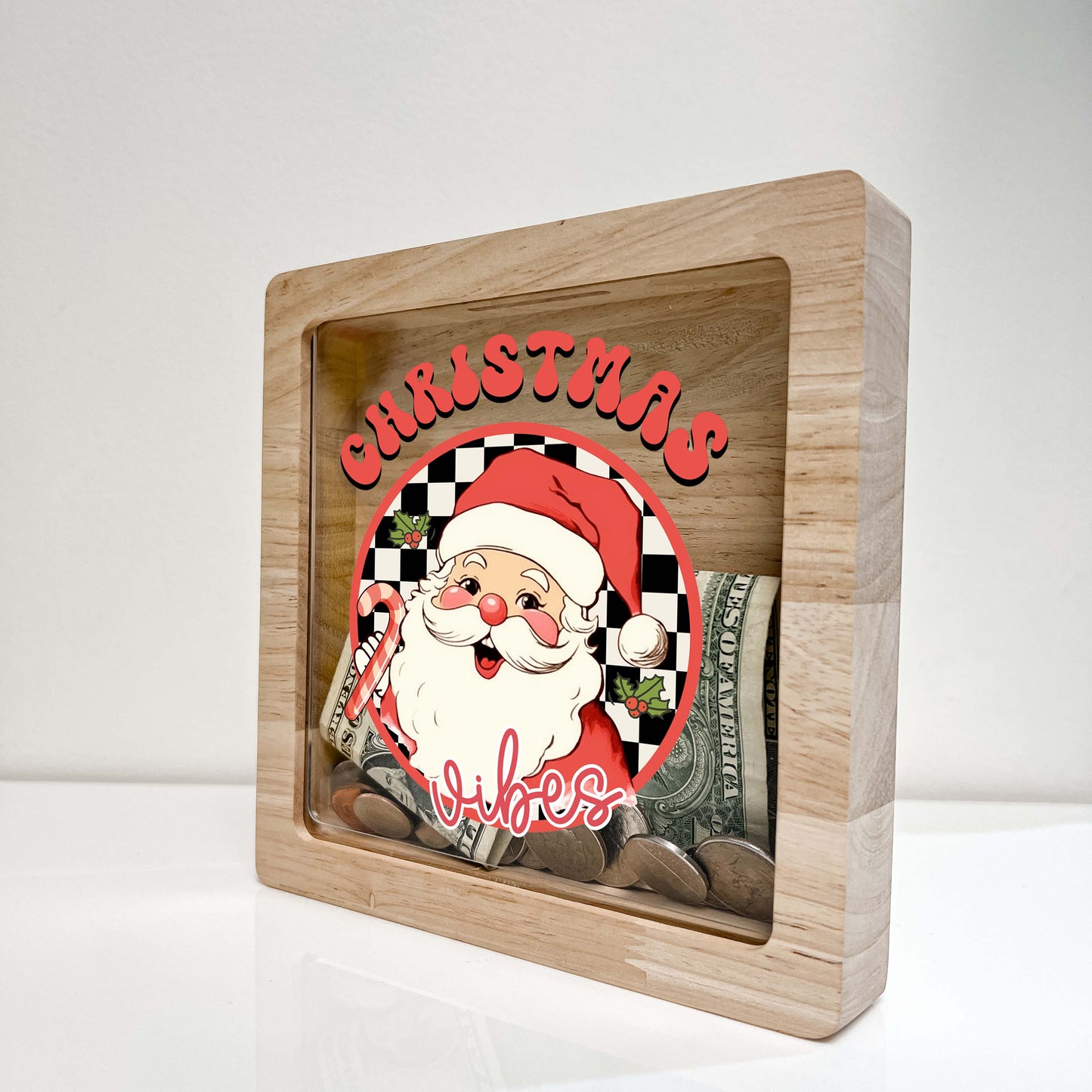 Christmas Bank, Santa Claus and Candy Cane, Festive, Family Holiday, Holiday Gifts, Saving Money, Piggy Bank