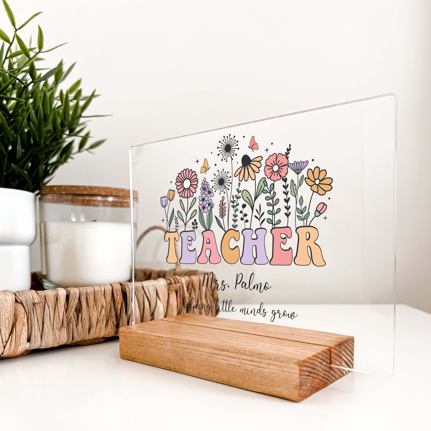 Perfect Teacher Appreciation Gift Desk Stance, Personalized Teacher Desk Name Plate Stand, Gift for Teacher, End Of The Year Teacher Thank You Gift