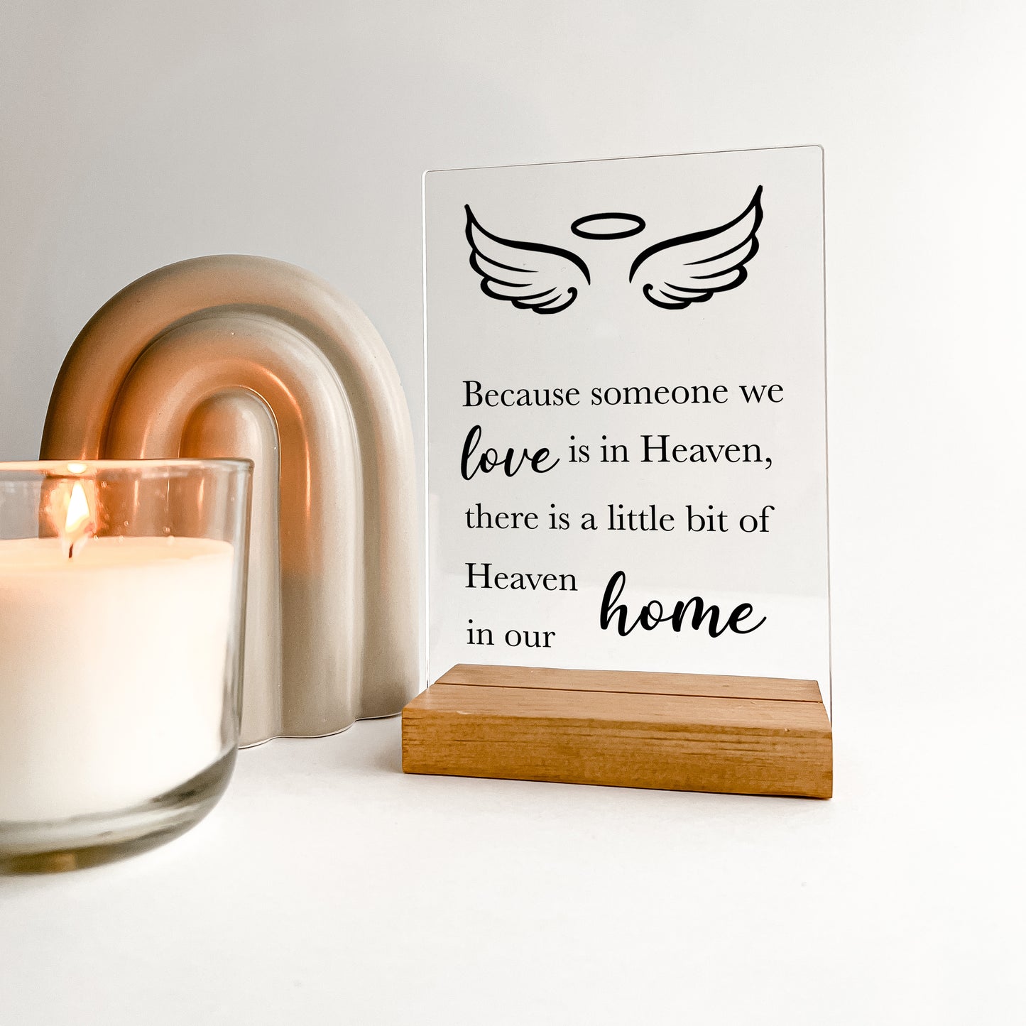 Wood Stand Plaque In Loving Memory Rest In Peace Forever in Our Heart Condolence Remembrance Loss Sympathy Memorial Gift