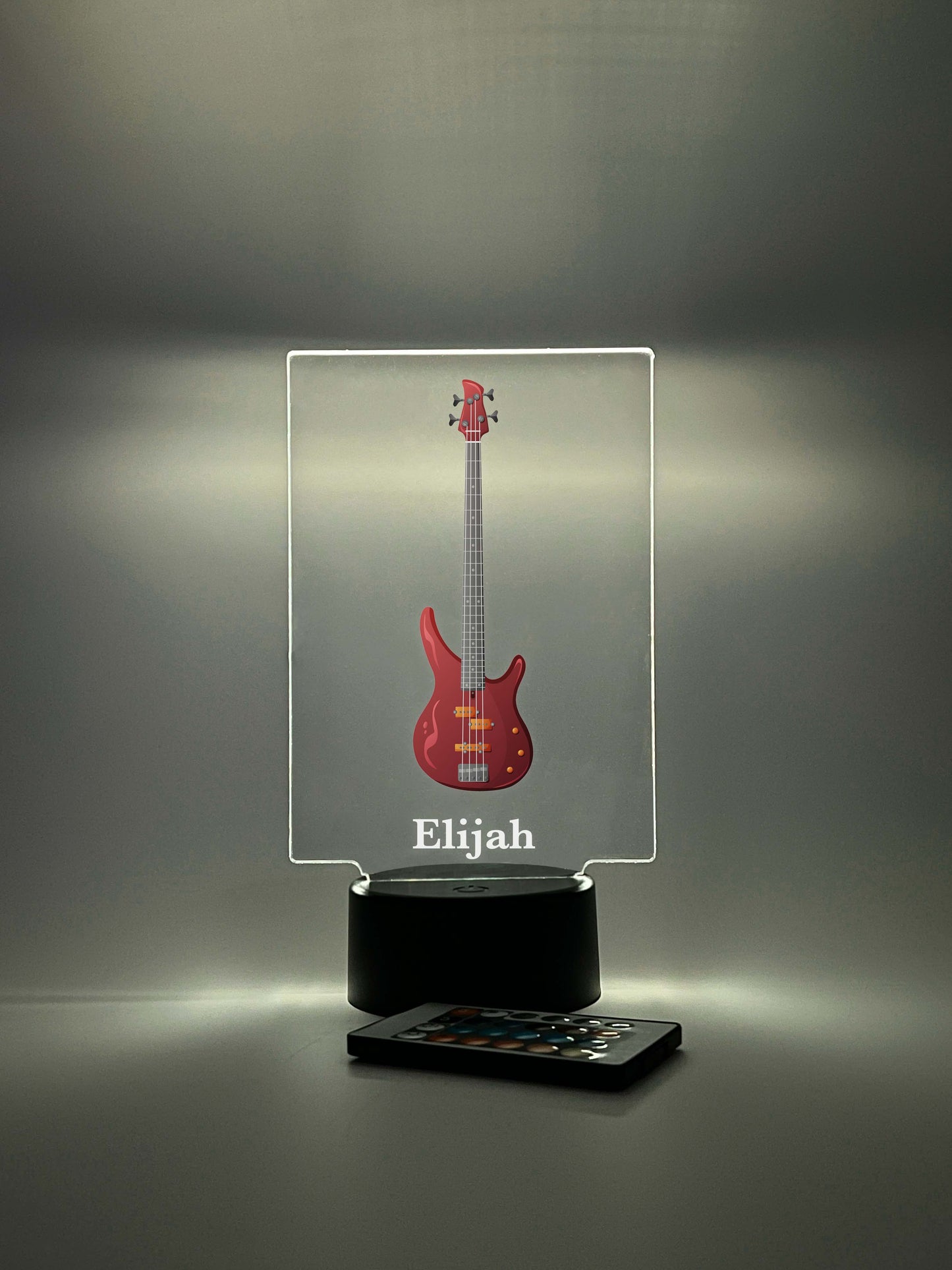 Custom Base Guitar LED Night Light Desk Table Lamp Gift for Musicians, 16 Colors, Personalized Base Guitar Lamp, Gift for Guitarist, Personalized Free