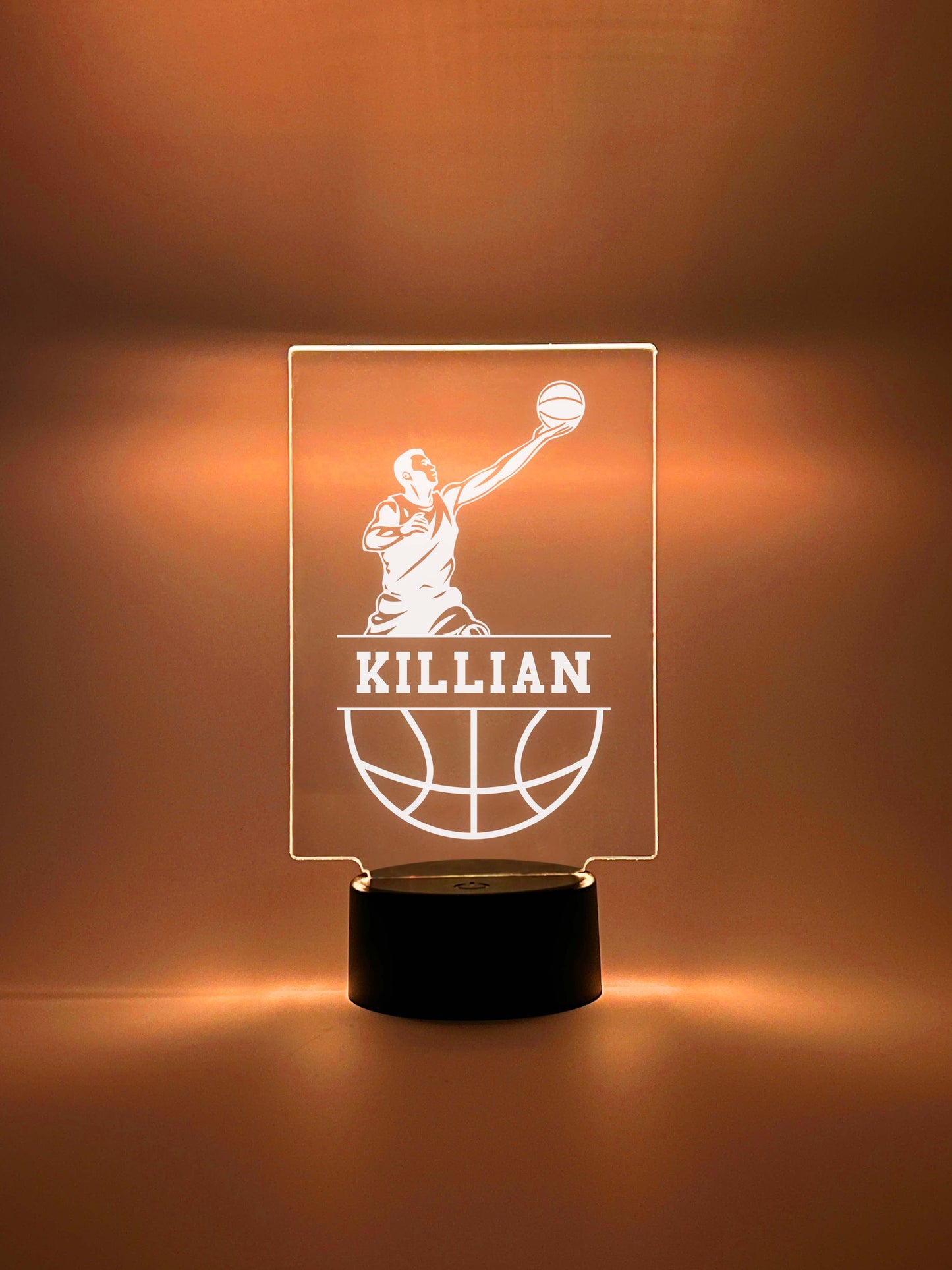 Basketball Player Personalized LED Night Light Lamp - Custom Gift for Fans, Sports Bedroom, Game Room Decor, Party Enhancer, Remote Included)