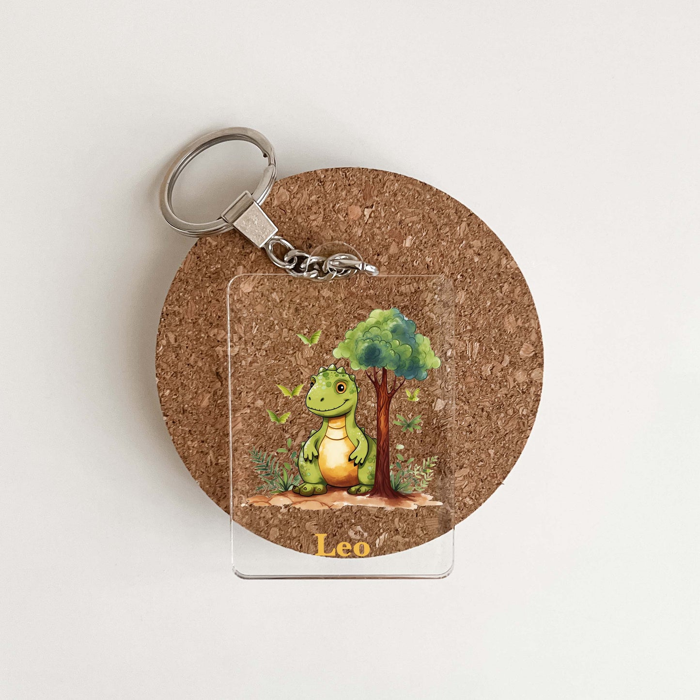 Dinosaur Keychain UV Printed With Your Name Key Chain Ring Keychains Personalized Free Name Family Kids Friends, Luggage Tag, Backpack, Gift