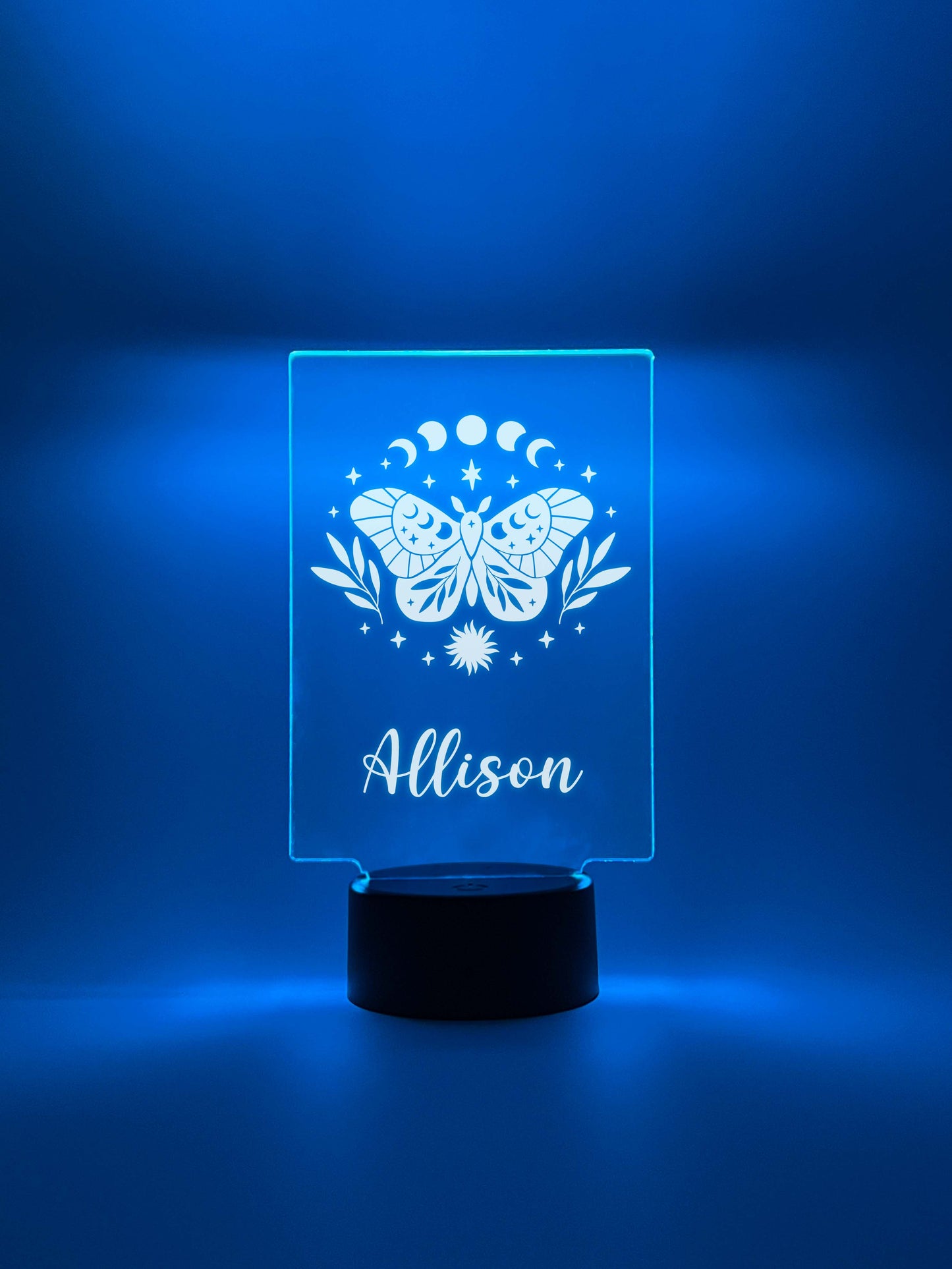 Custom Moon Moth Design Night Light Up Table LED Lamp